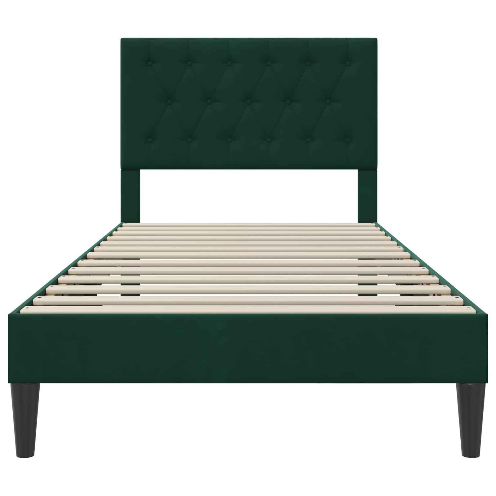 vidaXL Ramka łóżka Z zagłówkiem Ciemnozielony 90 x 200 cm Welur