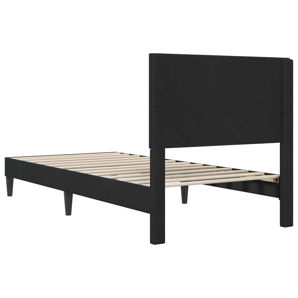 vidaXL Ramka łóżka Z zagłówkiem Czarny 100 x 200 cm Welur