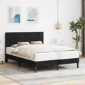 vidaXL Ramka łóżka Z zagłówkiem Czarny 120 x 190 cm Welur