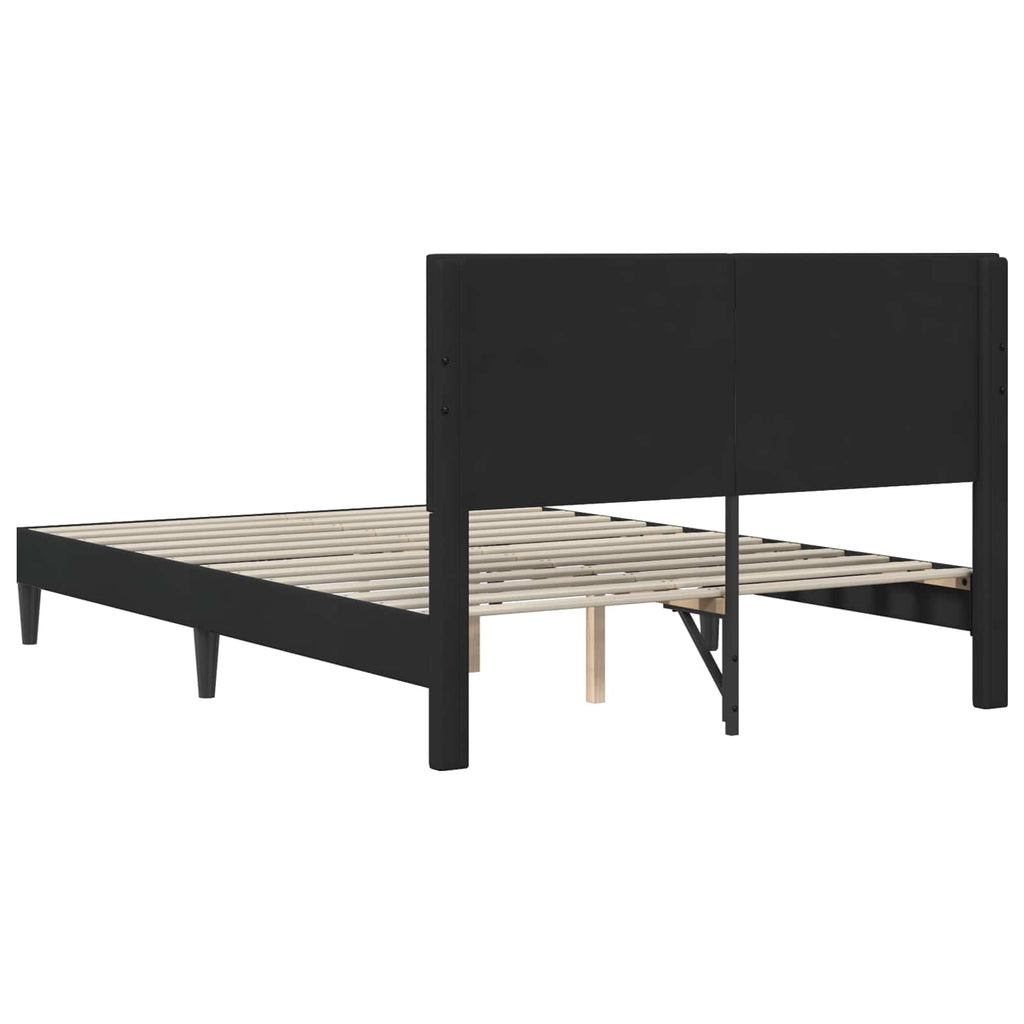 vidaXL Ramka łóżka Z zagłówkiem Czarny 140 x 200 cm Welur