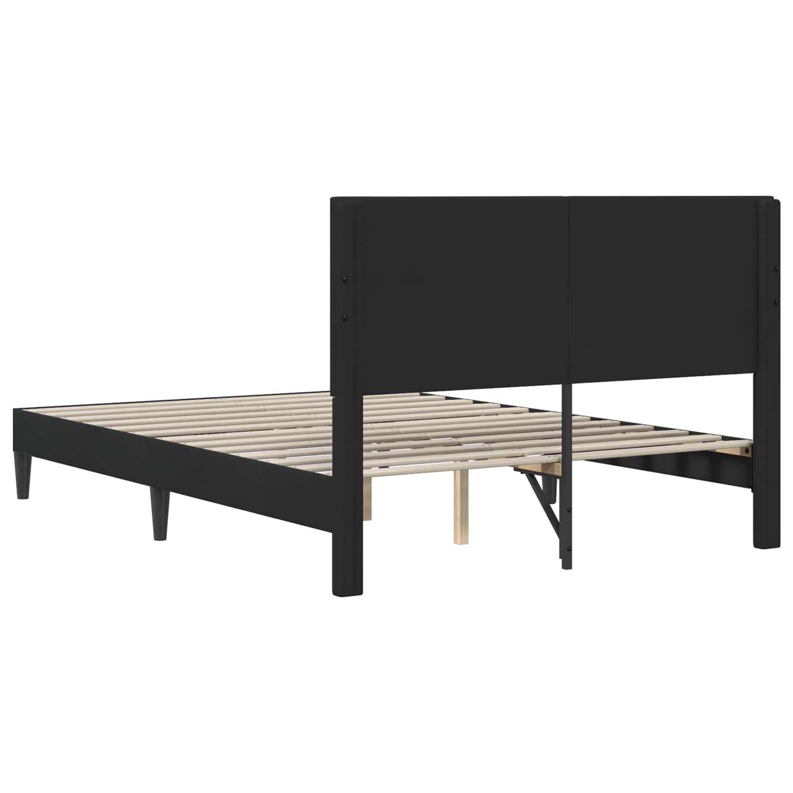 vidaXL Ramka łóżka Z zagłówkiem Czarny 140 x 200 cm Welur