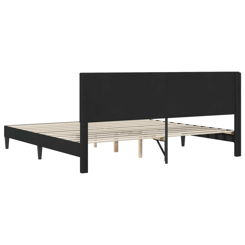 vidaXL Ramka łóżka Z zagłówkiem Czarny 180 x 200 cm Welur