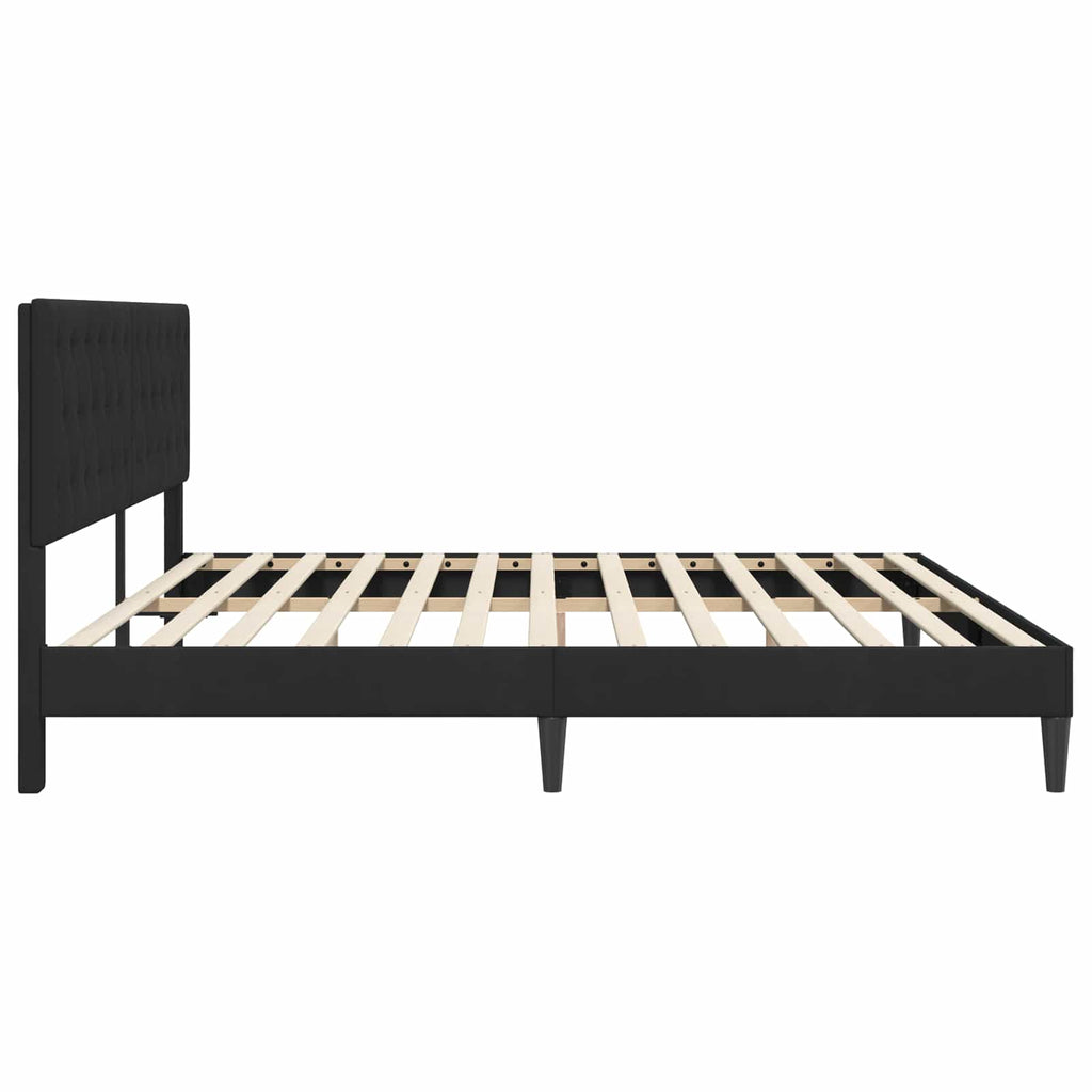 vidaXL Ramka łóżka Z zagłówkiem Czarny 200 x 200 cm Welur