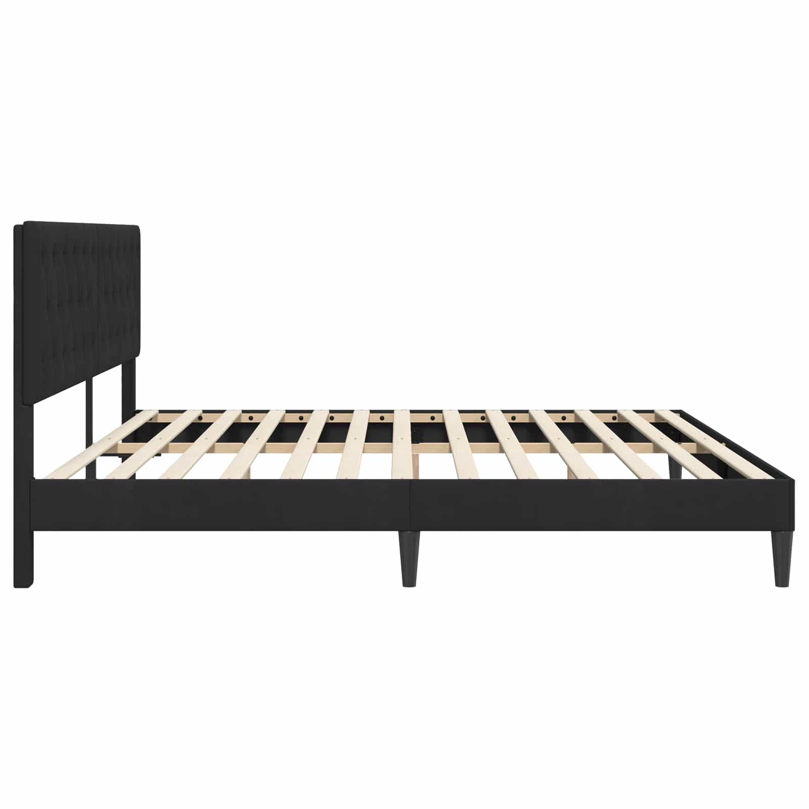 vidaXL Ramka łóżka Z zagłówkiem Czarny 200 x 200 cm Welur