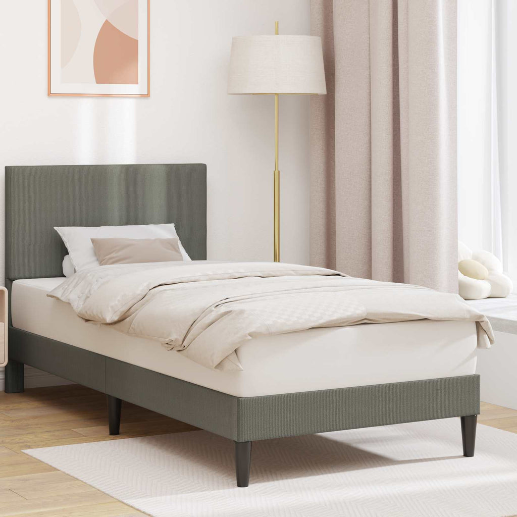 vidaXL Ramka łóżka jasnoszary 80 x 200 cm Tkanina sztruksowa