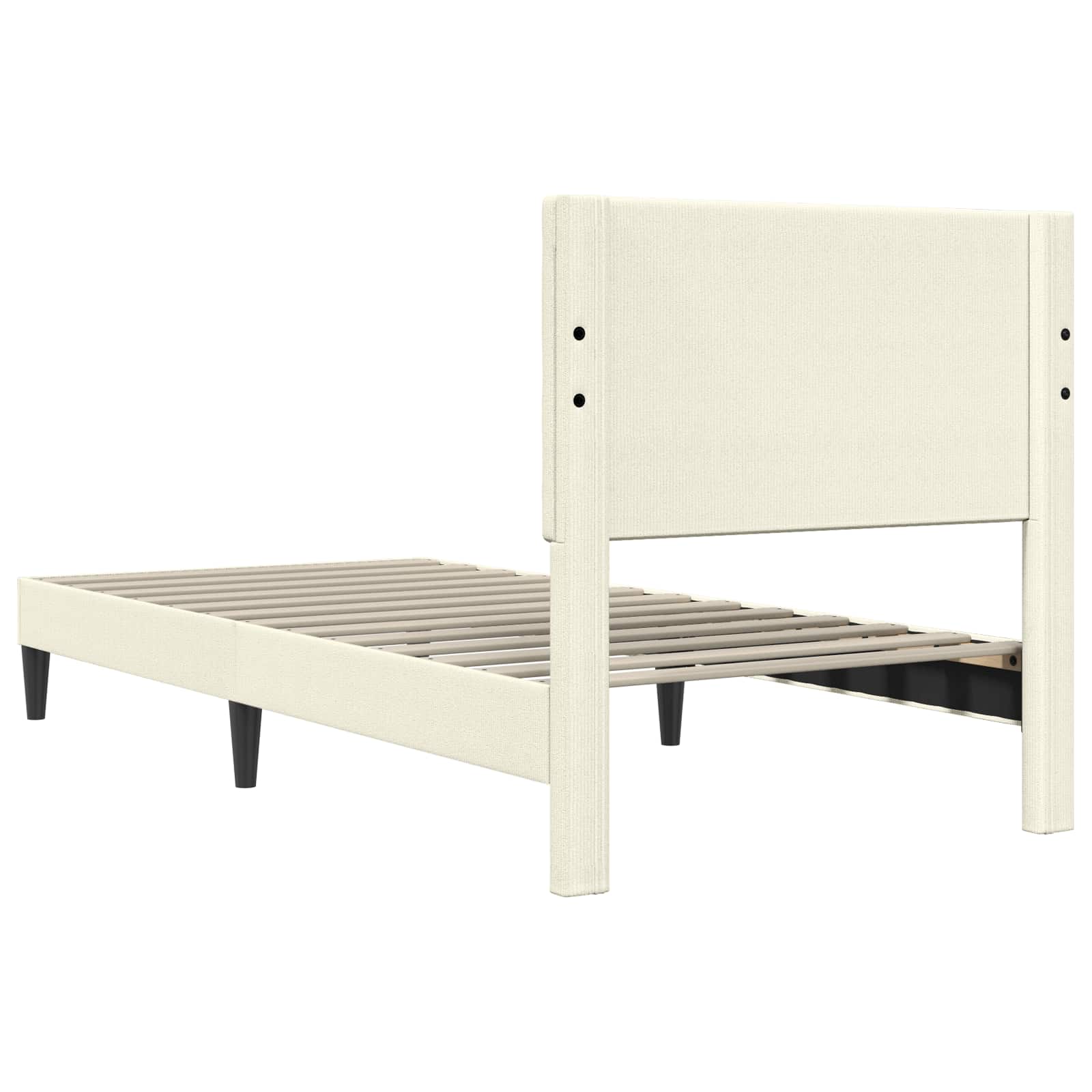 vidaXL Ramka łóżka Z zagłówkiem kremowy 80 x 200 cm Tkanina sztruksowa