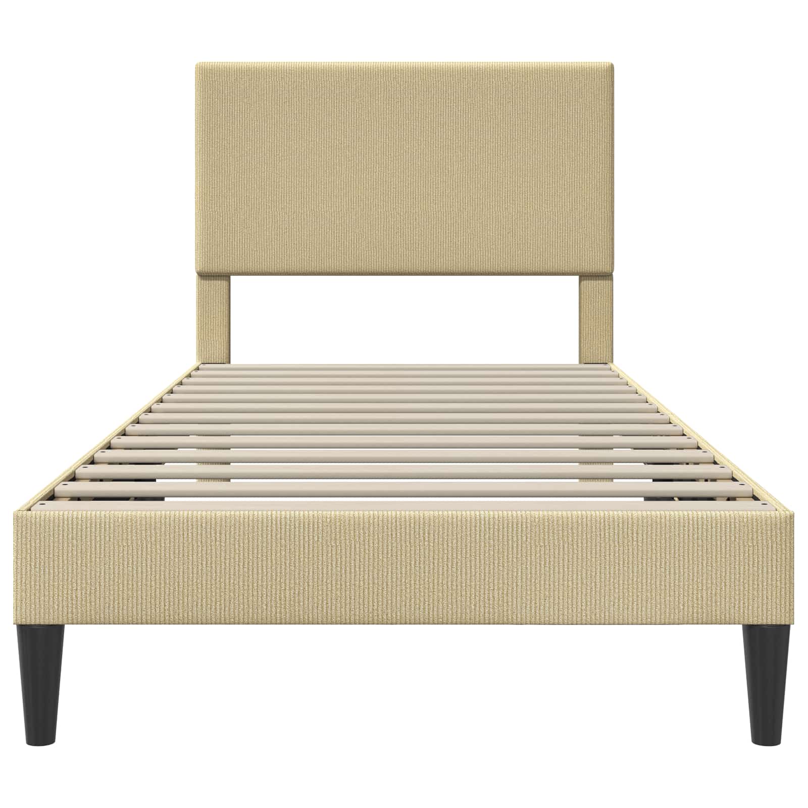 vidaXL Ramka łóżka Jasnozielony szary 90 x 190 cm Tkanina sztruksowa