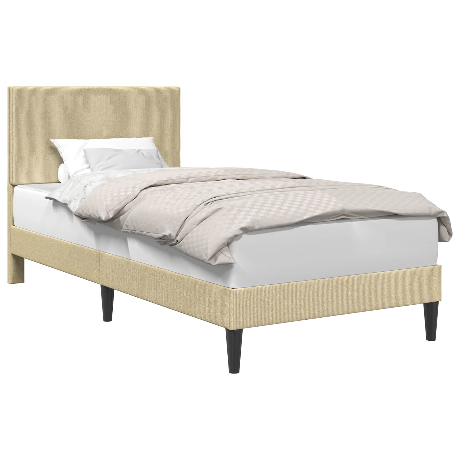 vidaXL Ramka łóżka Jasnozielony szary 90 x 200 cm Tkanina sztruksowa