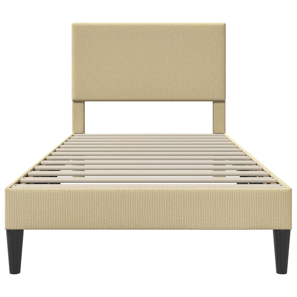 vidaXL Ramka łóżka Jasnozielony szary 90 x 200 cm Tkanina sztruksowa
