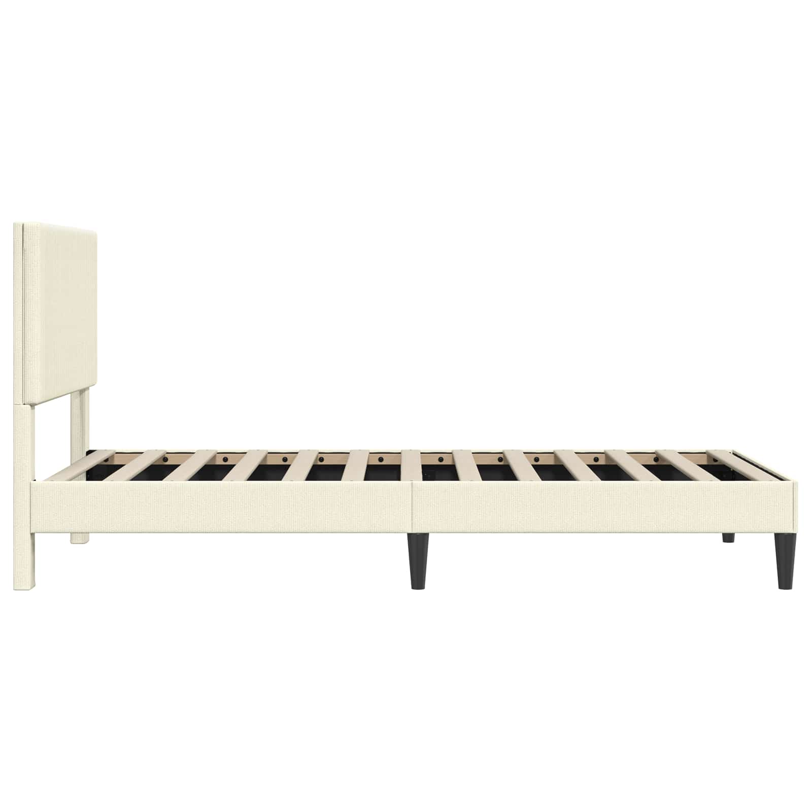 vidaXL Ramka łóżka kremowy 100 x 200 cm Tkanina sztruksowa