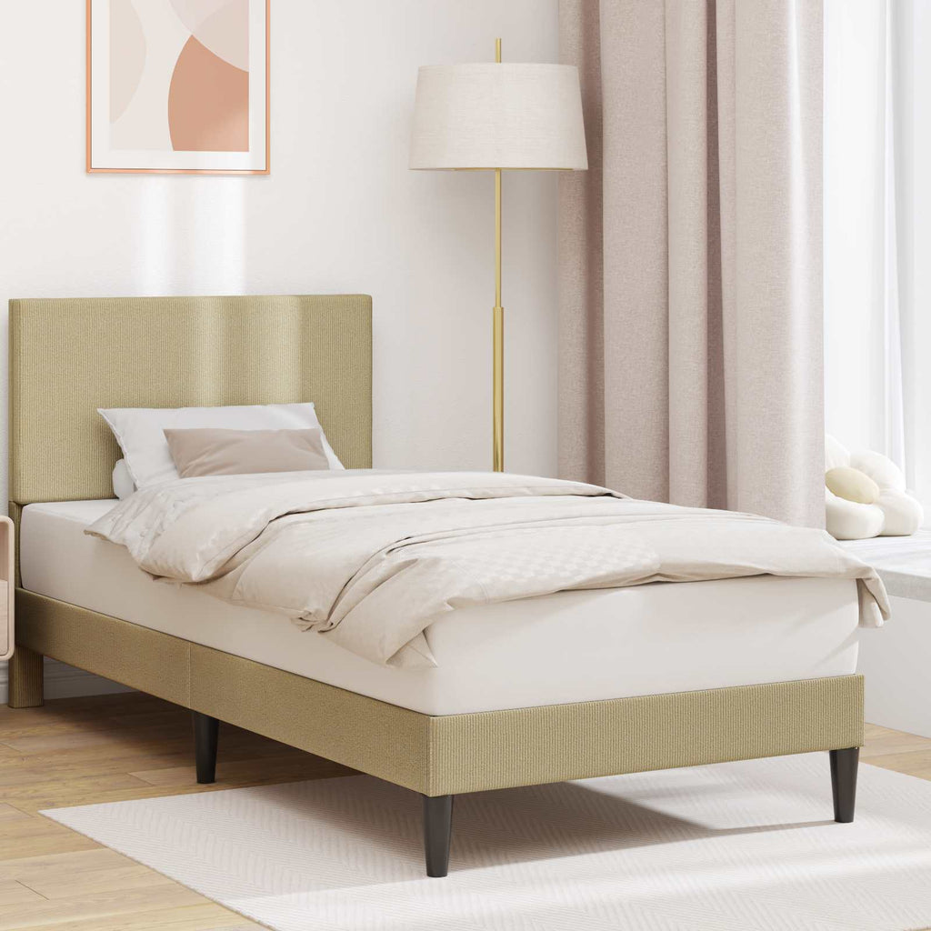 vidaXL Ramka łóżka Jasnozielony szary 100 x 200 cm Tkanina sztruksowa