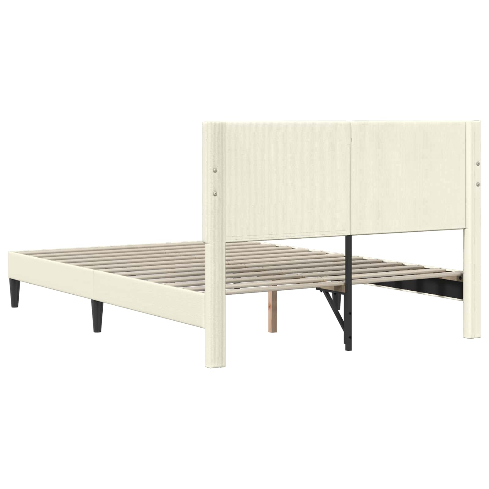 vidaXL Ramka łóżka kremowy 140 x 190 cm Tkanina sztruksowa
