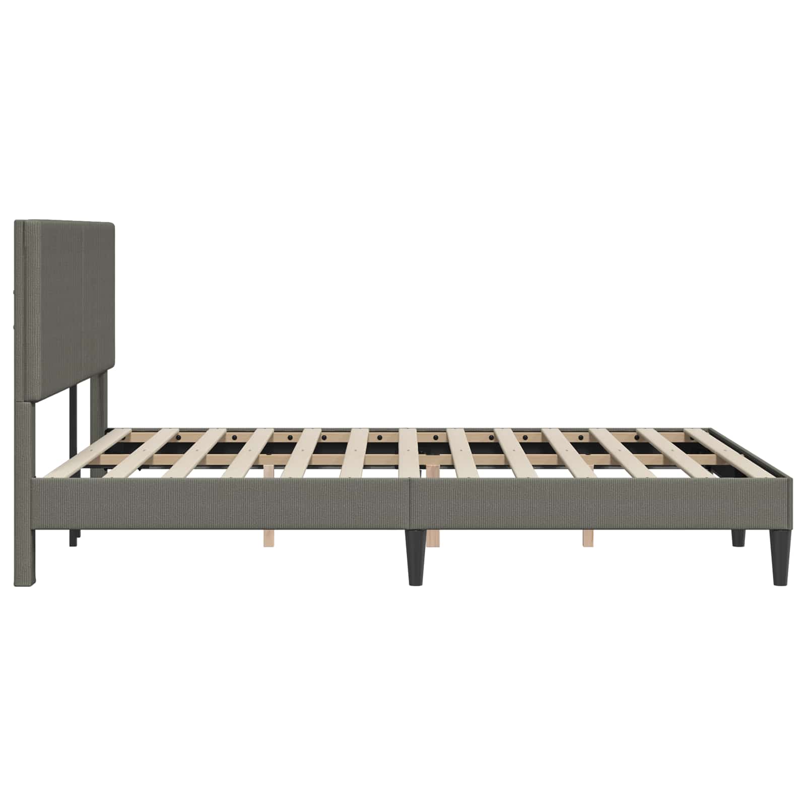 vidaXL Ramka łóżka jasnoszary 140 x 200 cm Tkanina sztruksowa