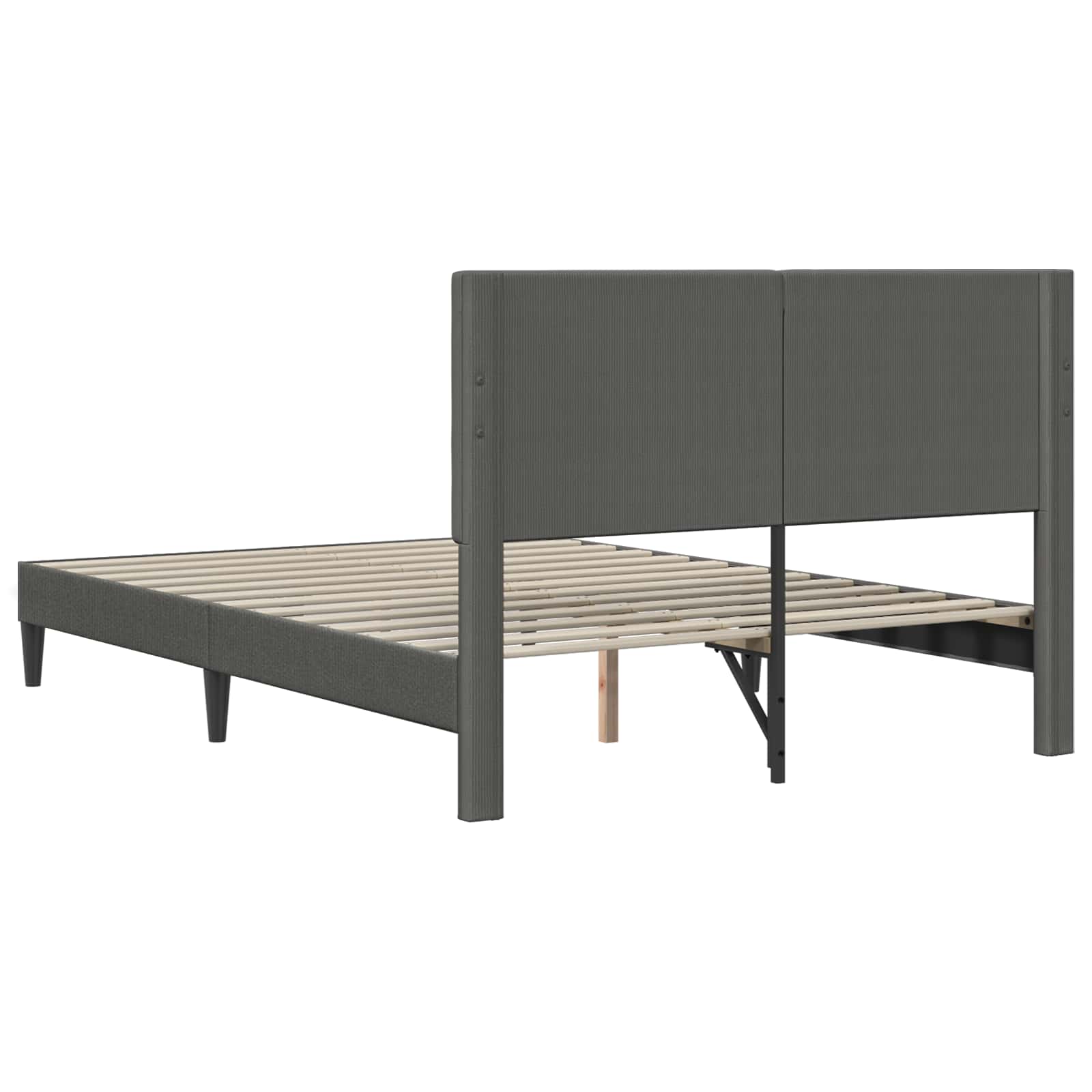 vidaXL Ramka łóżka ciemnoszary 140 x 200 cm Tkanina sztruksowa