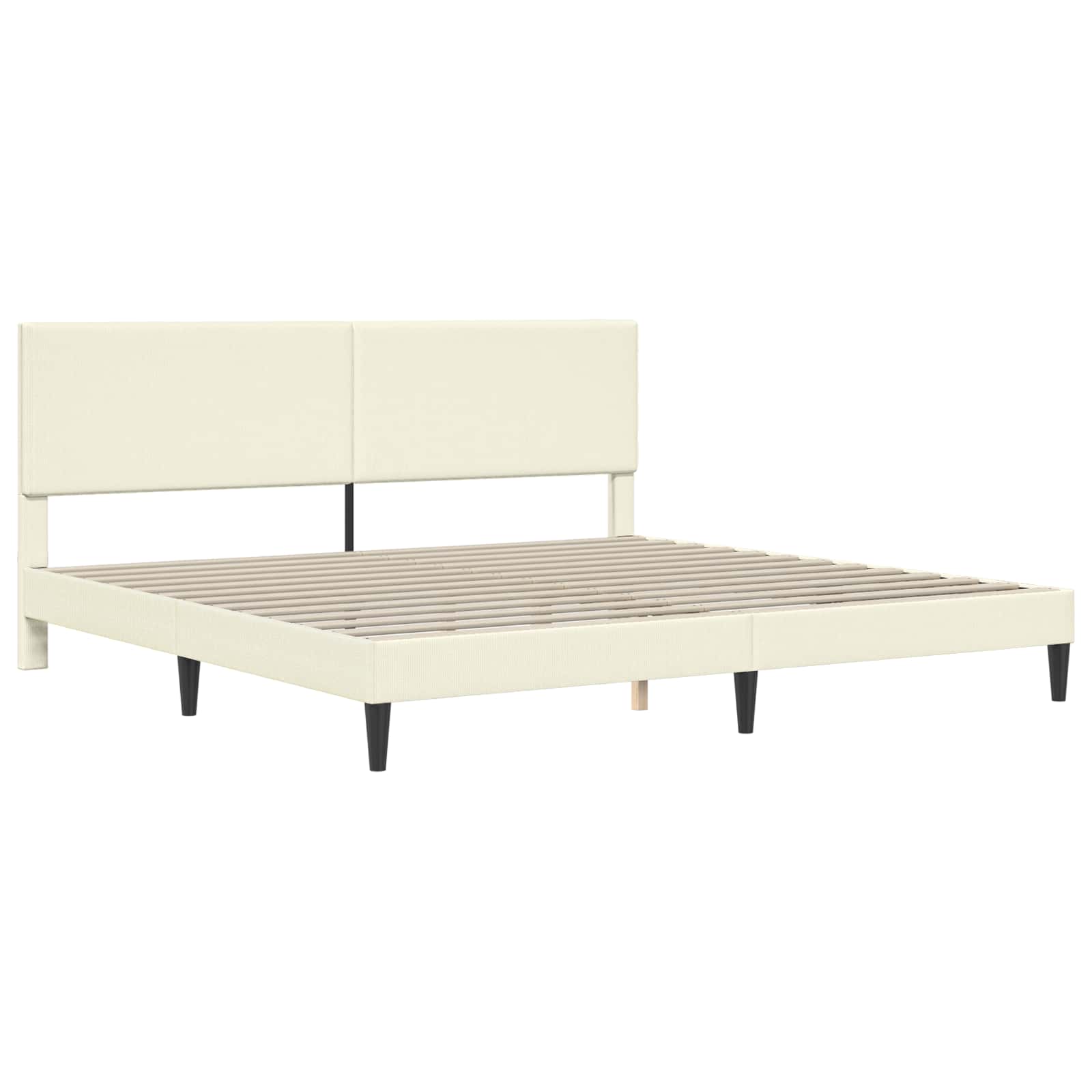 vidaXL Ramka łóżka kremowy 180 x 200 cm Tkanina sztruksowa
