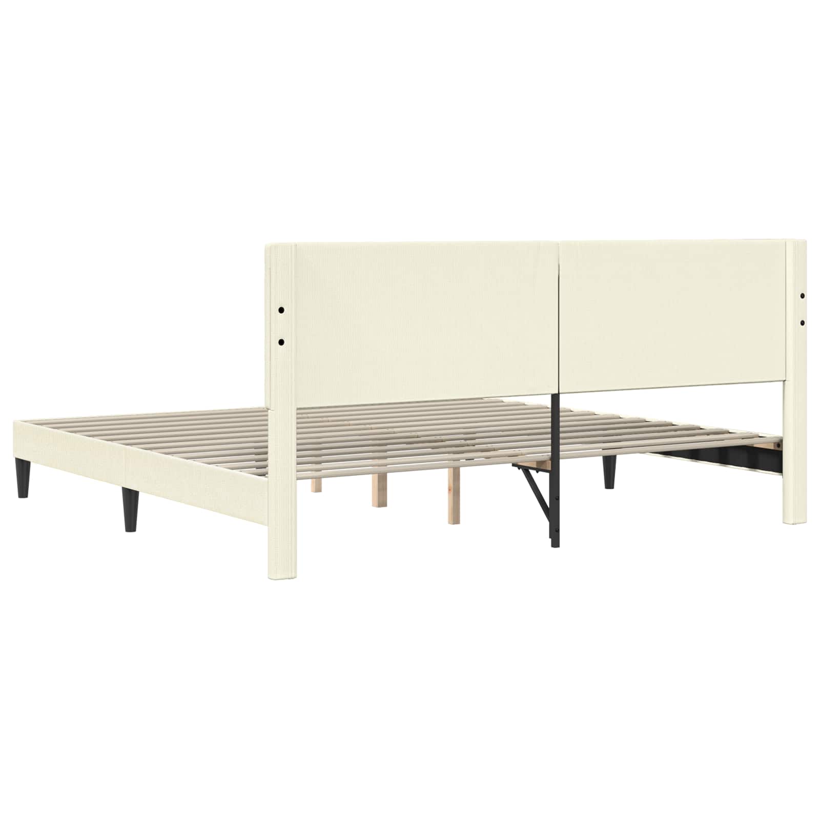 vidaXL Ramka łóżka kremowy 180 x 200 cm Tkanina sztruksowa