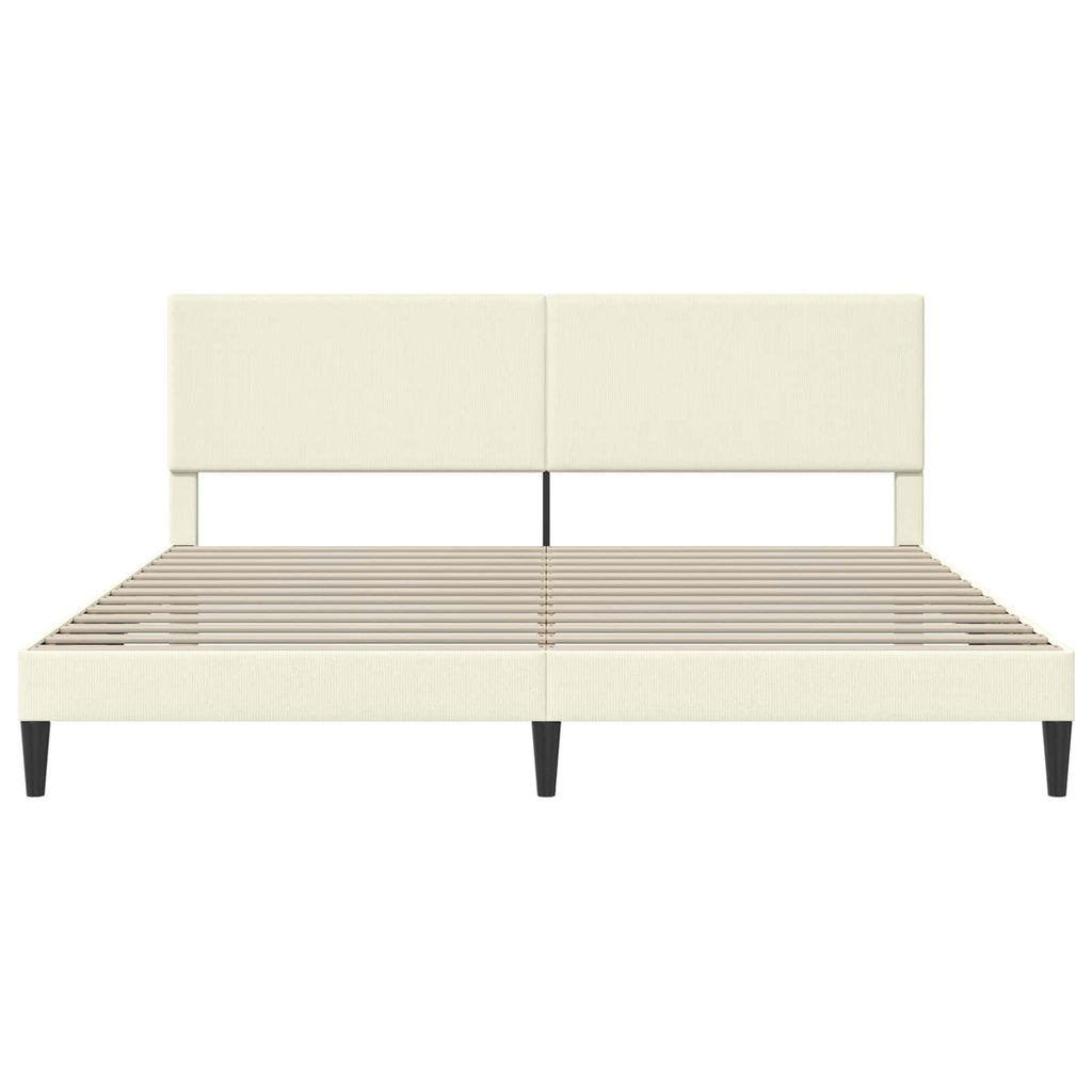 vidaXL Ramka łóżka kremowy 180 x 200 cm Tkanina sztruksowa