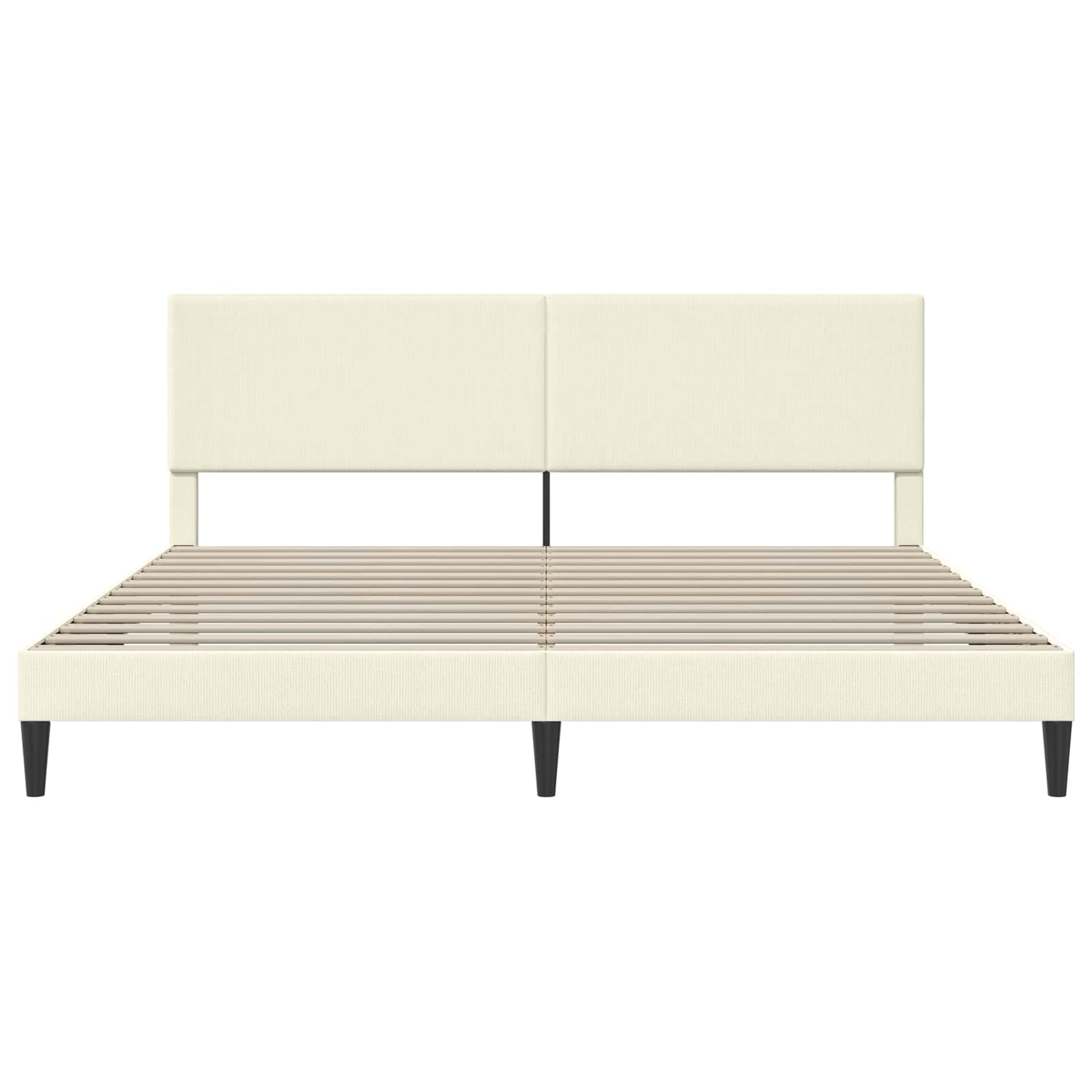 vidaXL Ramka łóżka kremowy 180 x 200 cm Tkanina sztruksowa