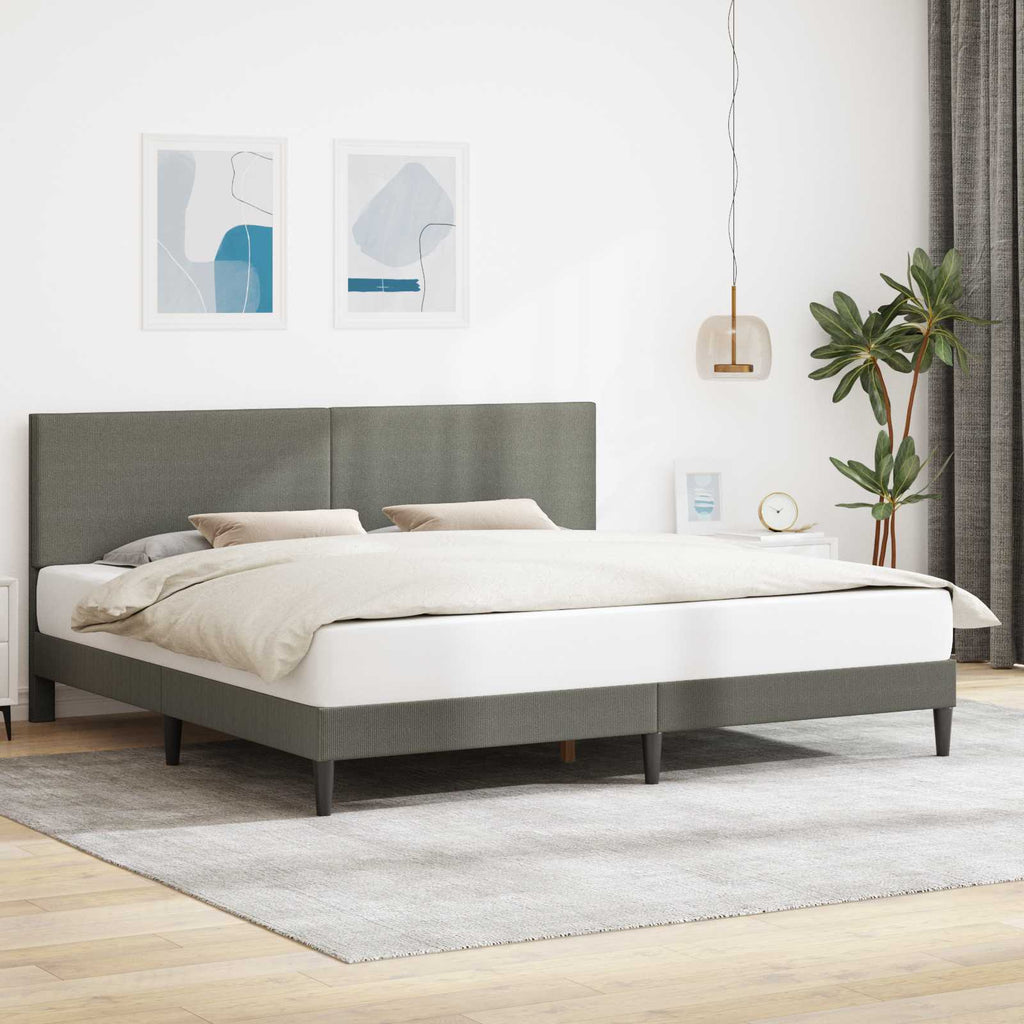 vidaXL Ramka łóżka jasnoszary 200 x 200 cm Tkanina sztruksowa