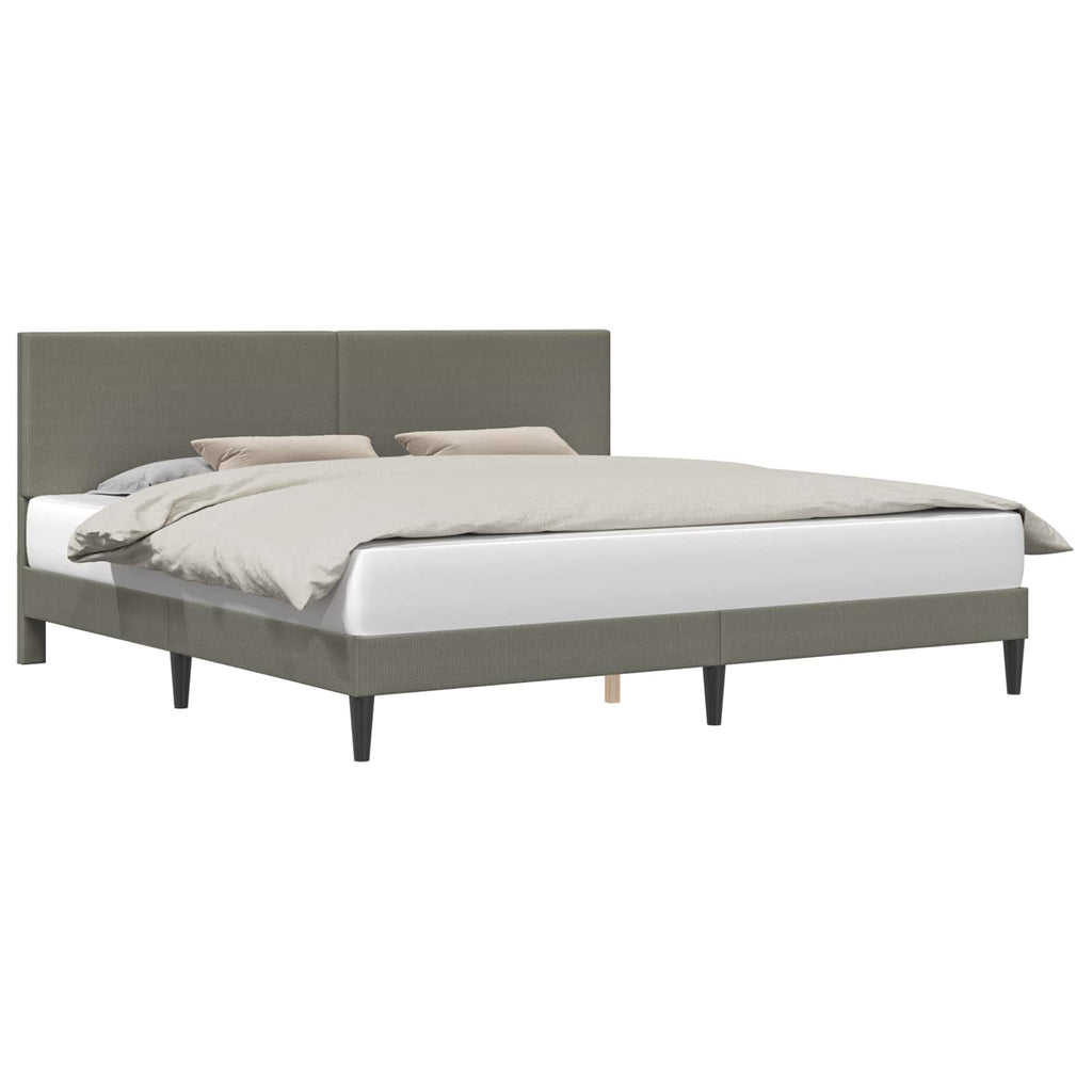 vidaXL Ramka łóżka jasnoszary 200 x 200 cm Tkanina sztruksowa