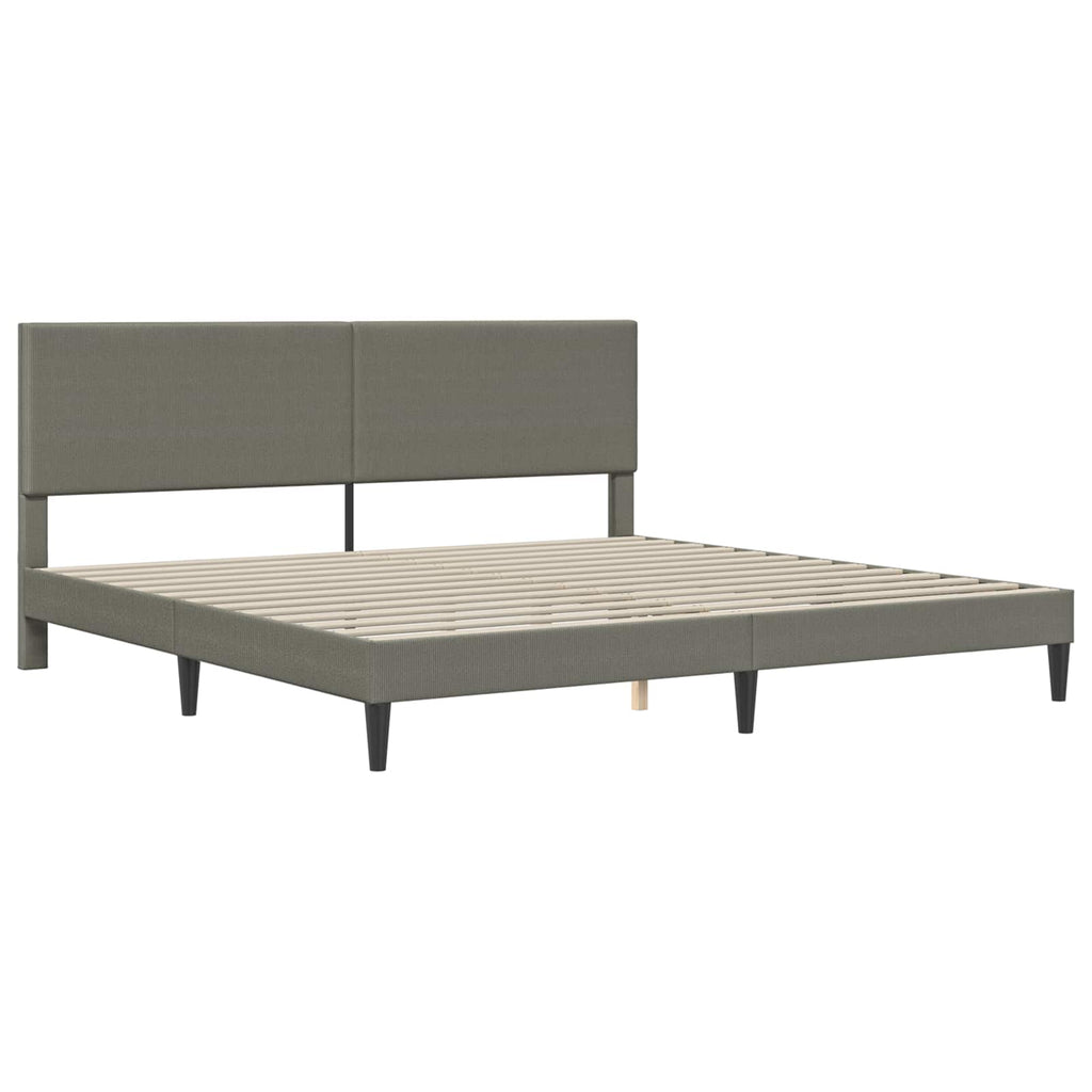 vidaXL Ramka łóżka jasnoszary 200 x 200 cm Tkanina sztruksowa