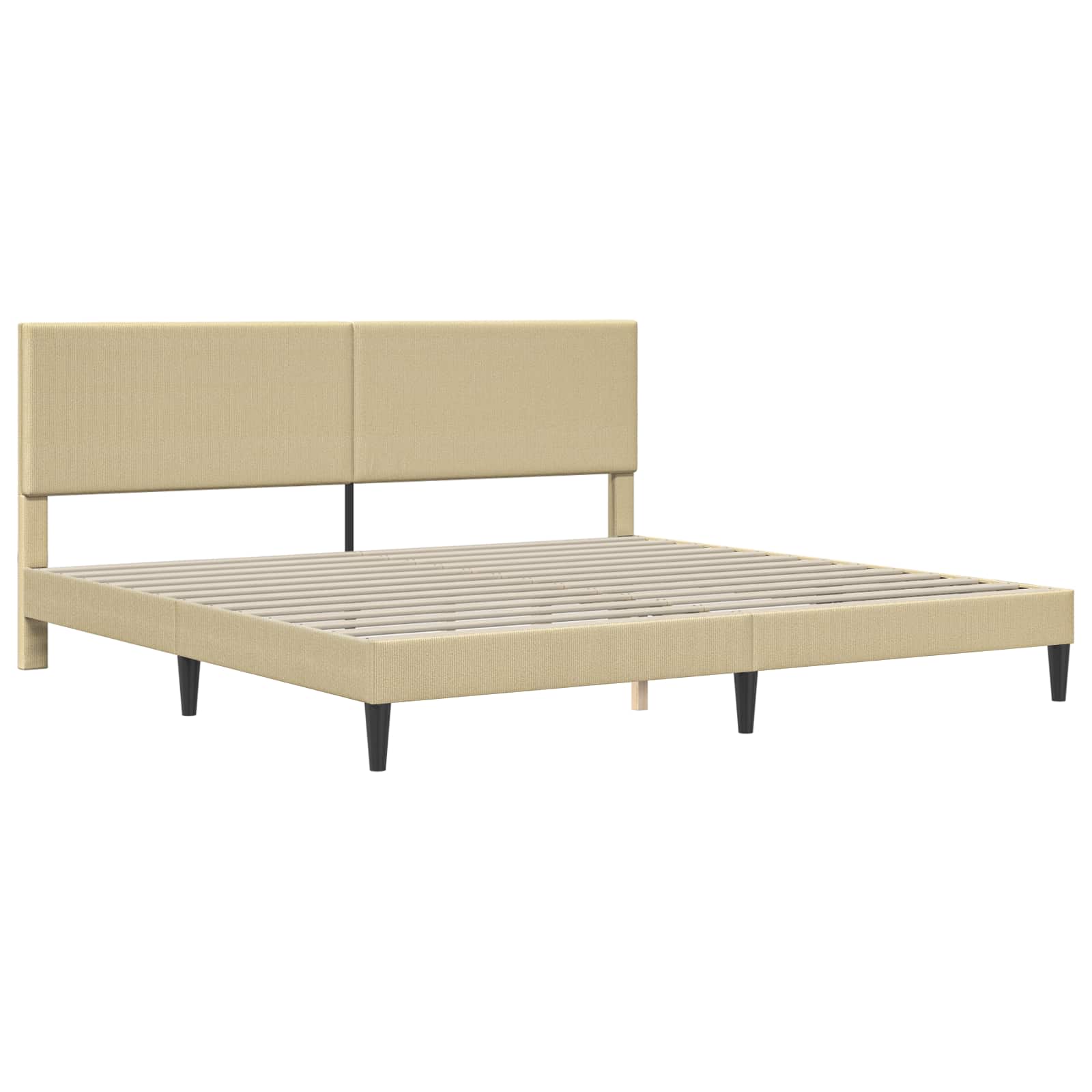vidaXL Ramka łóżka Jasnozielony szary 200 x 200 cm Tkanina sztruksowa