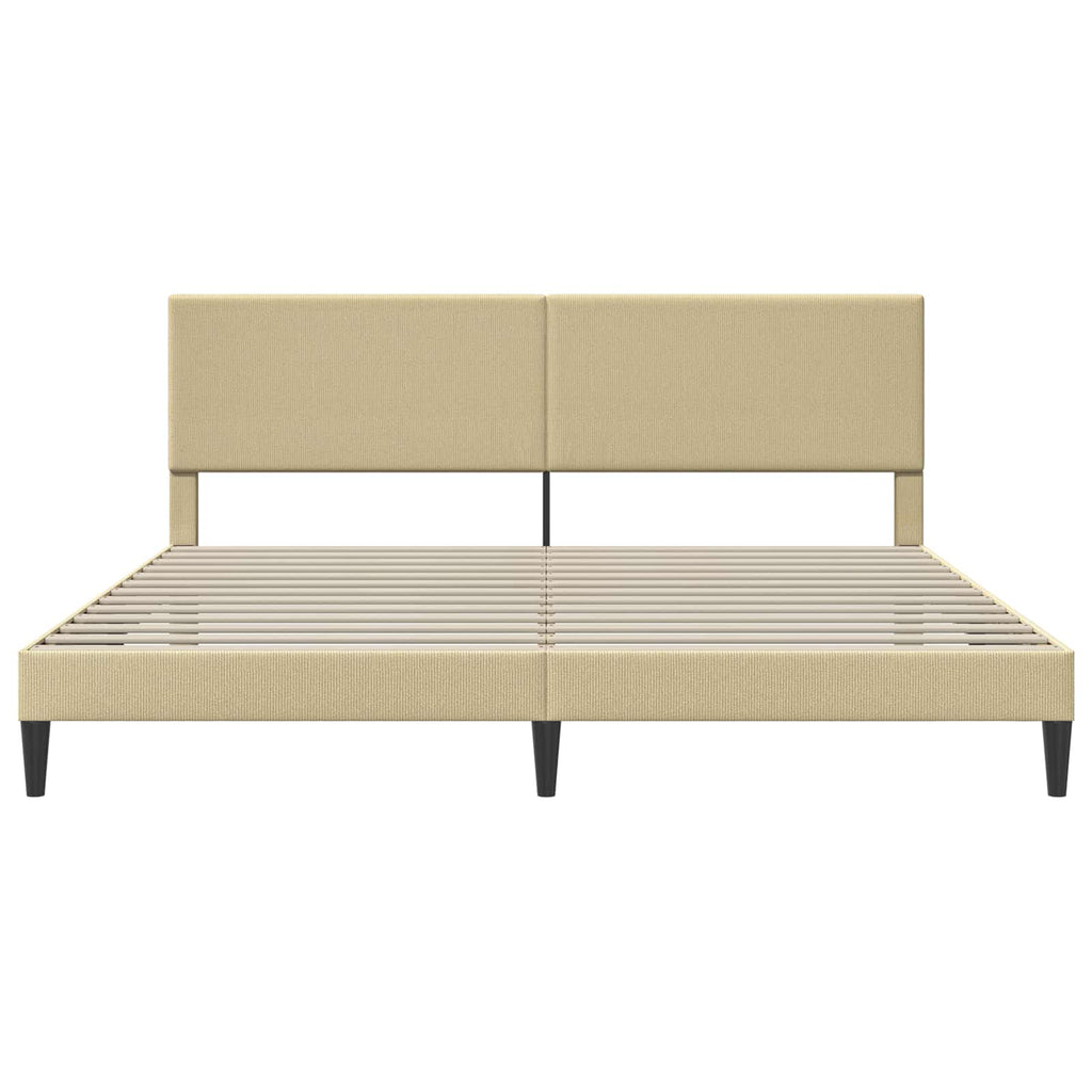 vidaXL Ramka łóżka Jasnozielony szary 200 x 200 cm Tkanina sztruksowa