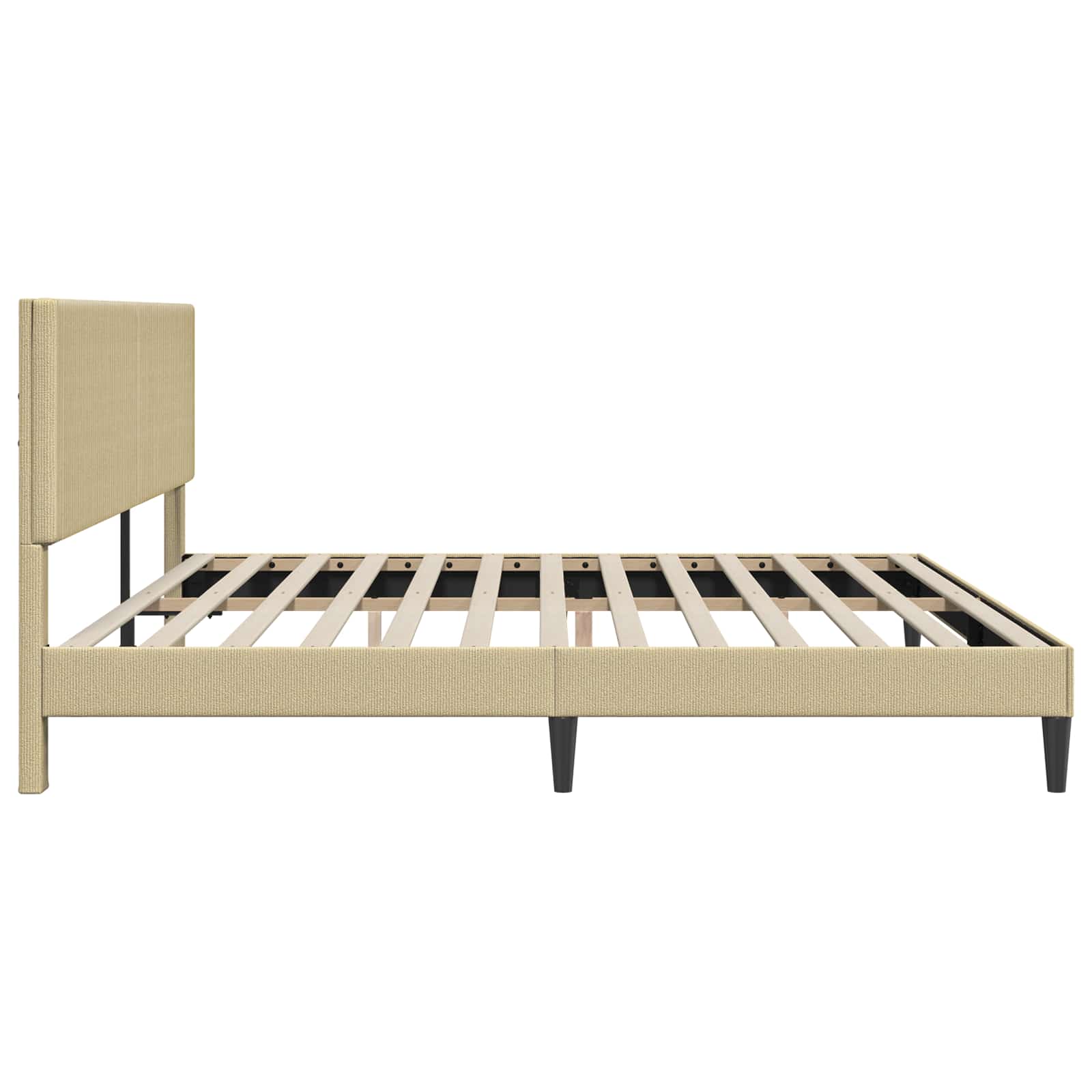 vidaXL Ramka łóżka Jasnozielony szary 200 x 200 cm Tkanina sztruksowa