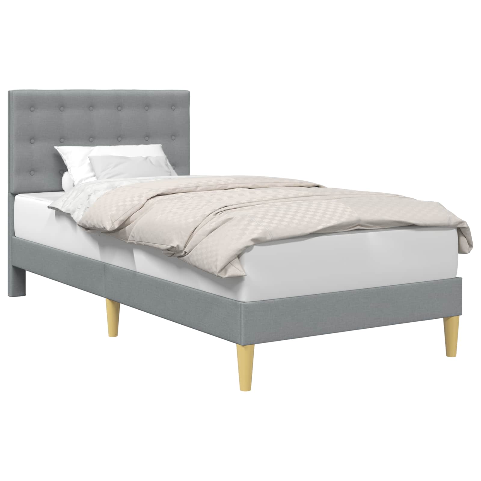 vidaXL Ramka łóżka Z zagłówkiem jasnoszary 80 x 200 cm tkanina