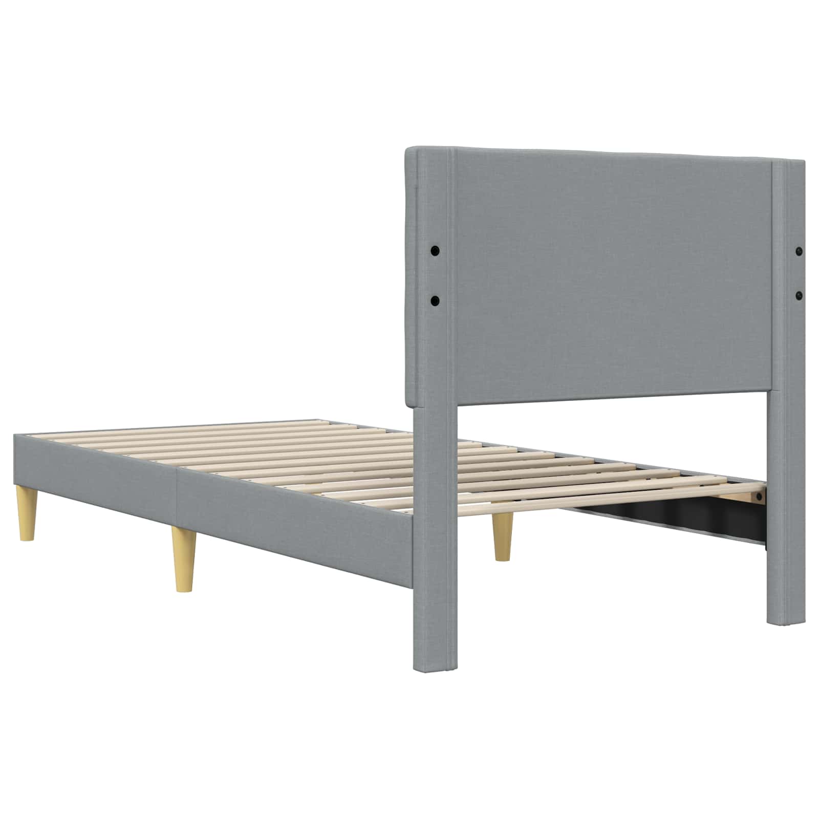 vidaXL Ramka łóżka Z zagłówkiem jasnoszary 80 x 200 cm tkanina