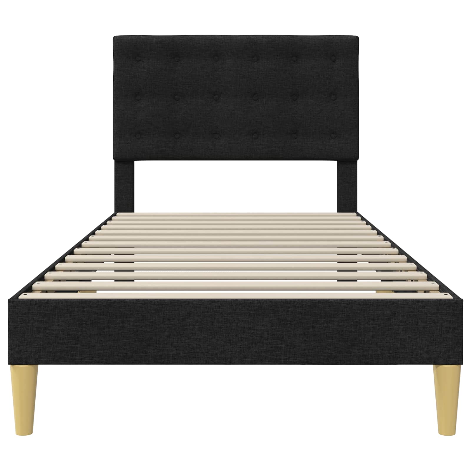 vidaXL Ramka łóżka Z zagłówkiem Czarny 80 x 200 cm tkanina