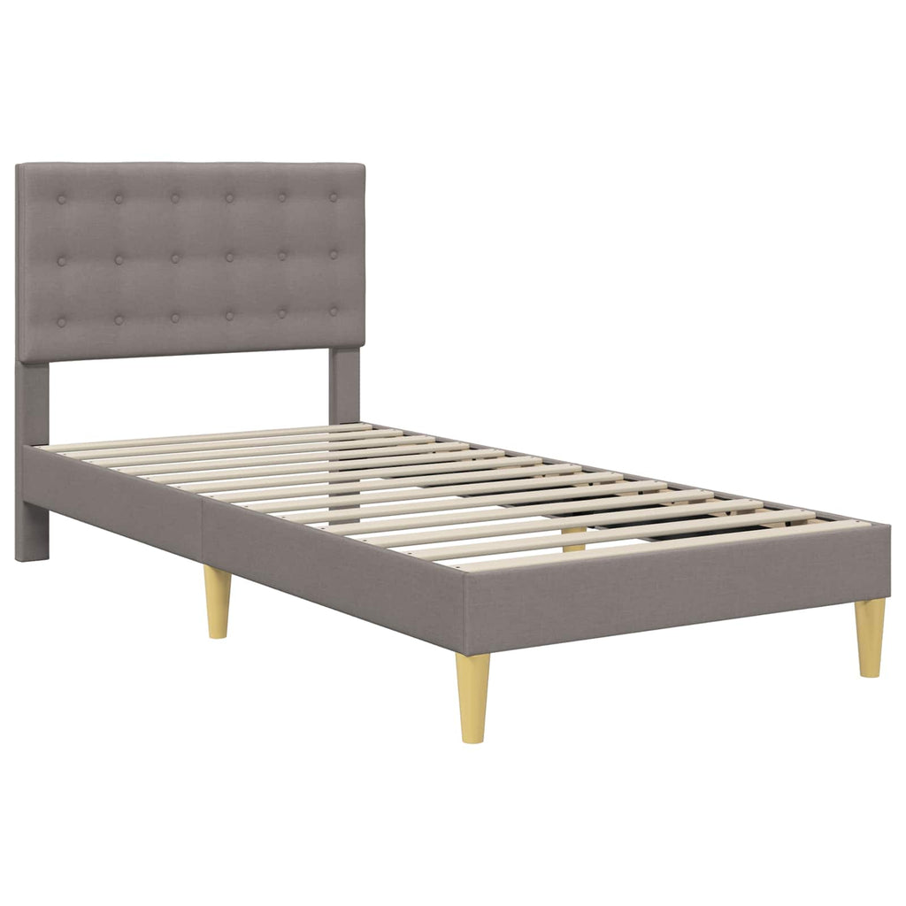 vidaXL Ramka łóżka Z zagłówkiem Ciemnoszary 90 x 200 cm tkanina