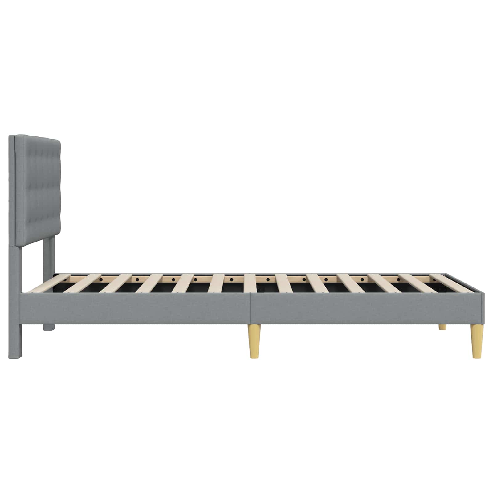 vidaXL Ramka łóżka Z zagłówkiem jasnoszary 100 x 200 cm tkanina
