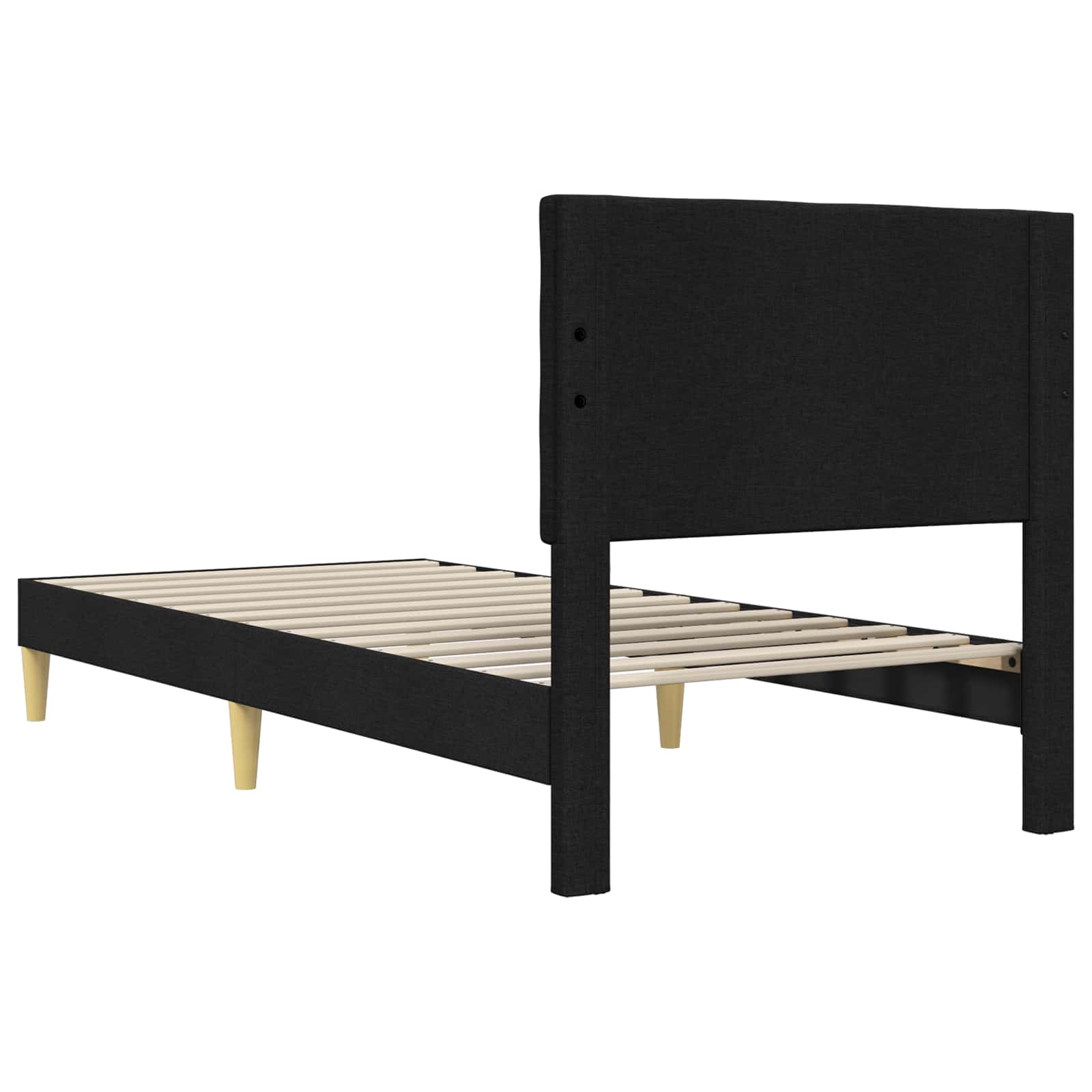 vidaXL Ramka łóżka Z zagłówkiem Czarny 100 x 200 cm tkanina