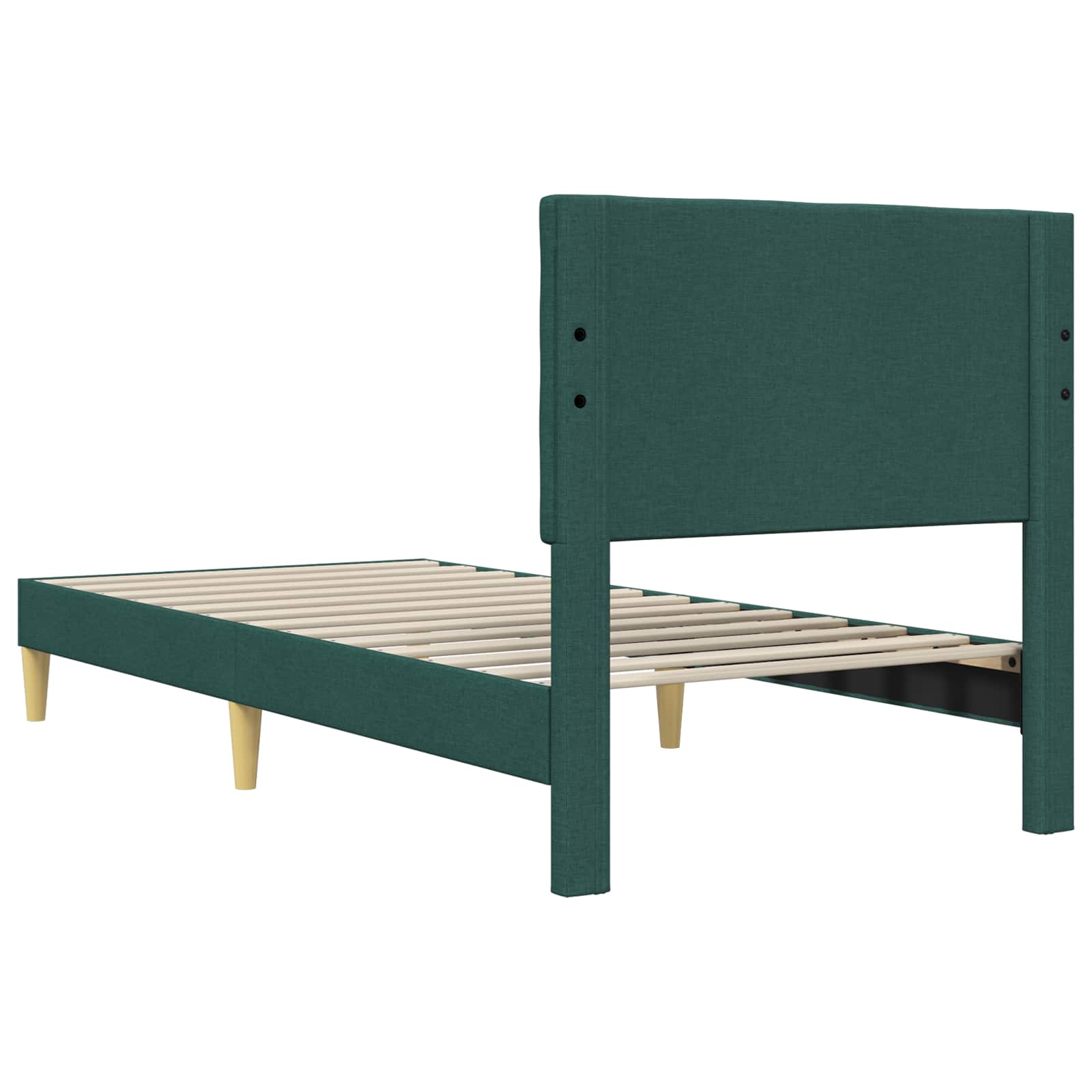 vidaXL Ramka łóżka Z zagłówkiem Ciemnozielony 100 x 200 cm tkanina