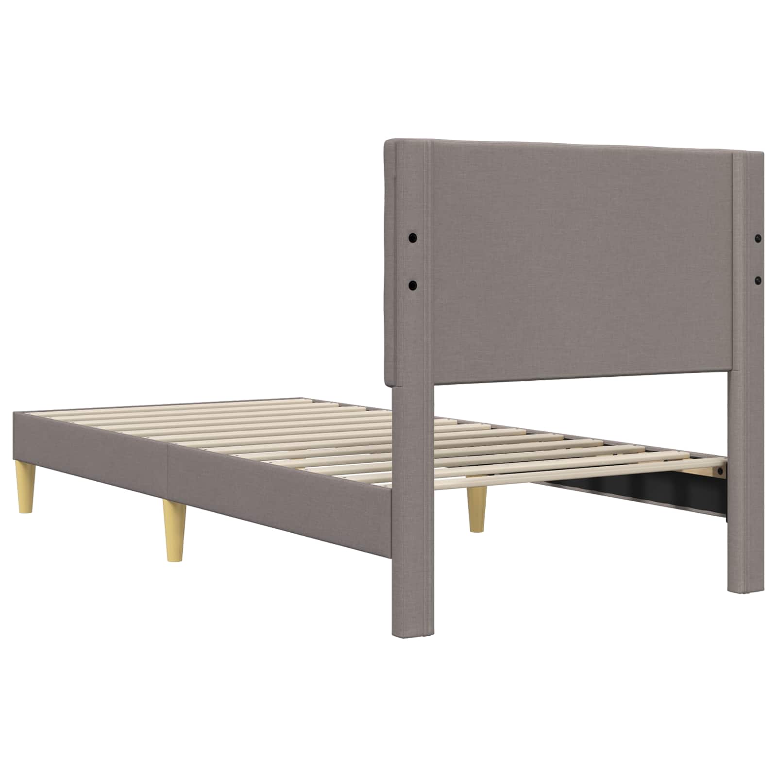vidaXL Ramka łóżka Z zagłówkiem Ciemnoszary 100 x 200 cm tkanina