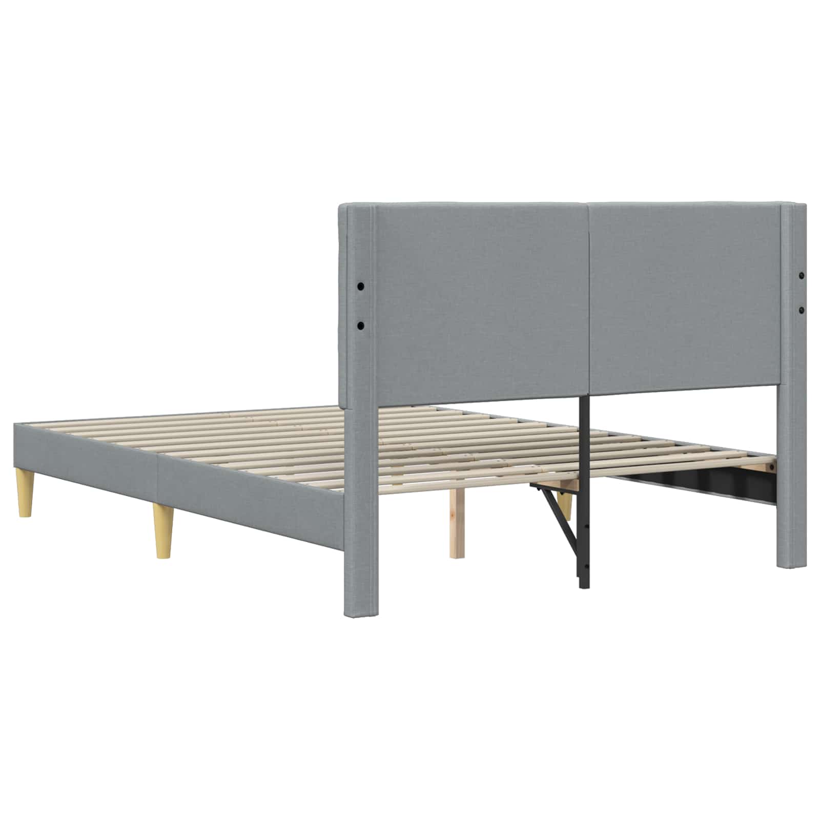 vidaXL Ramka łóżka Z zagłówkiem jasnoszary 120 x 190 cm tkanina