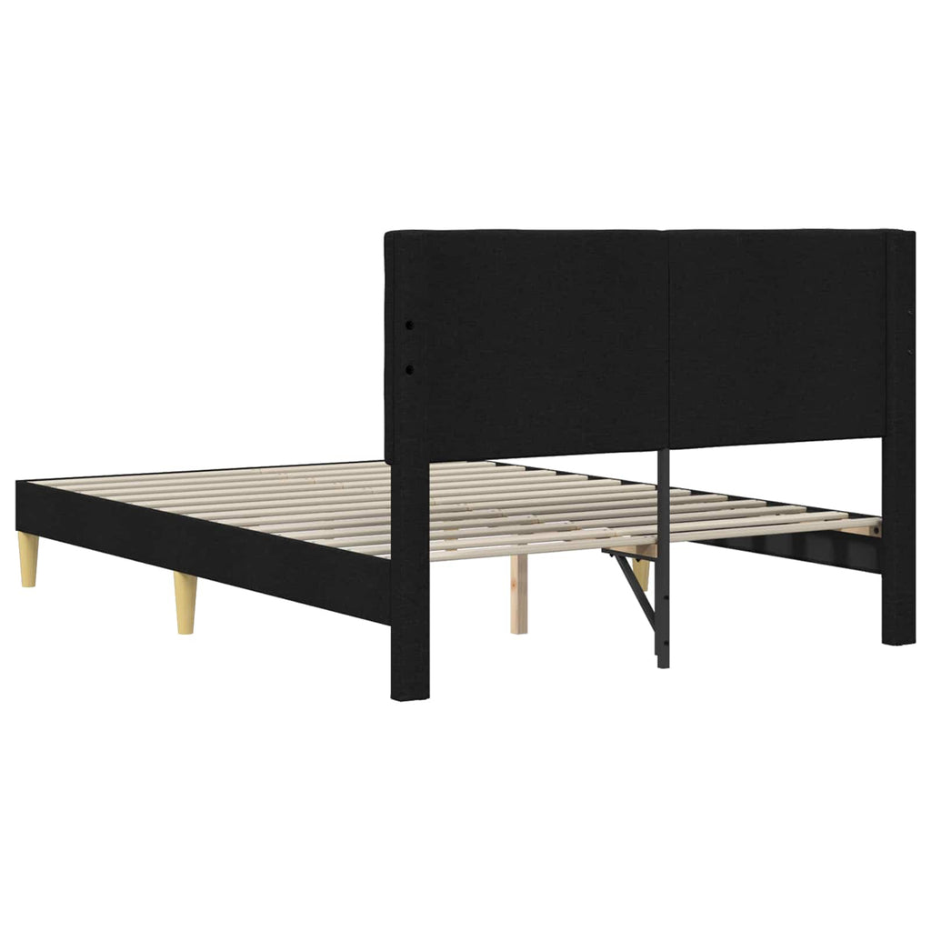vidaXL Ramka łóżka Z zagłówkiem Czarny 120 x 190 cm tkanina
