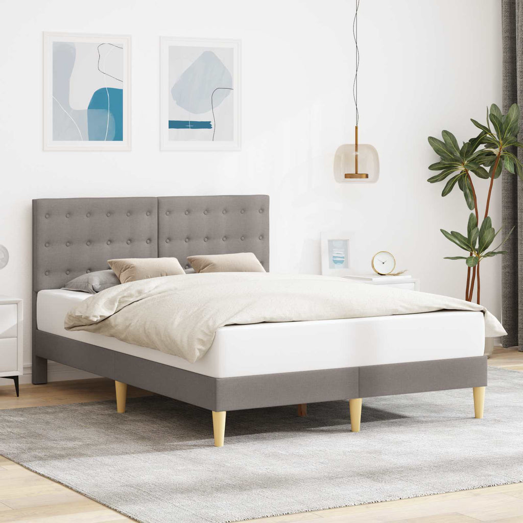 vidaXL Ramka łóżka Z zagłówkiem Ciemnoszary 120 x 190 cm tkanina