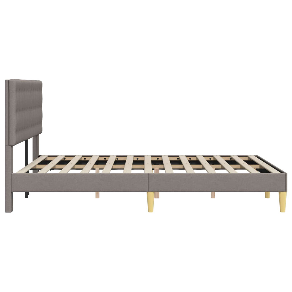 vidaXL Ramka łóżka Z zagłówkiem Ciemnoszary 120 x 190 cm tkanina
