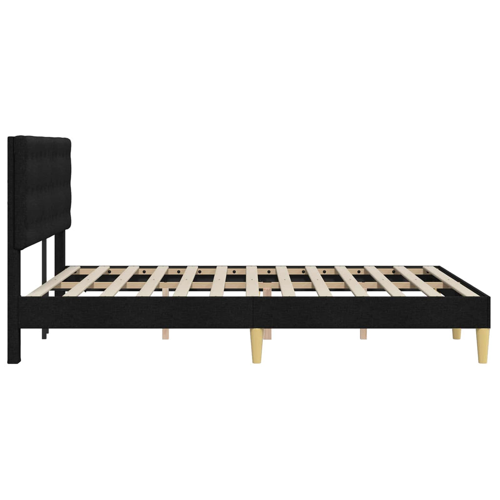 vidaXL Ramka łóżka Z zagłówkiem Czarny 120 x 200 cm tkanina