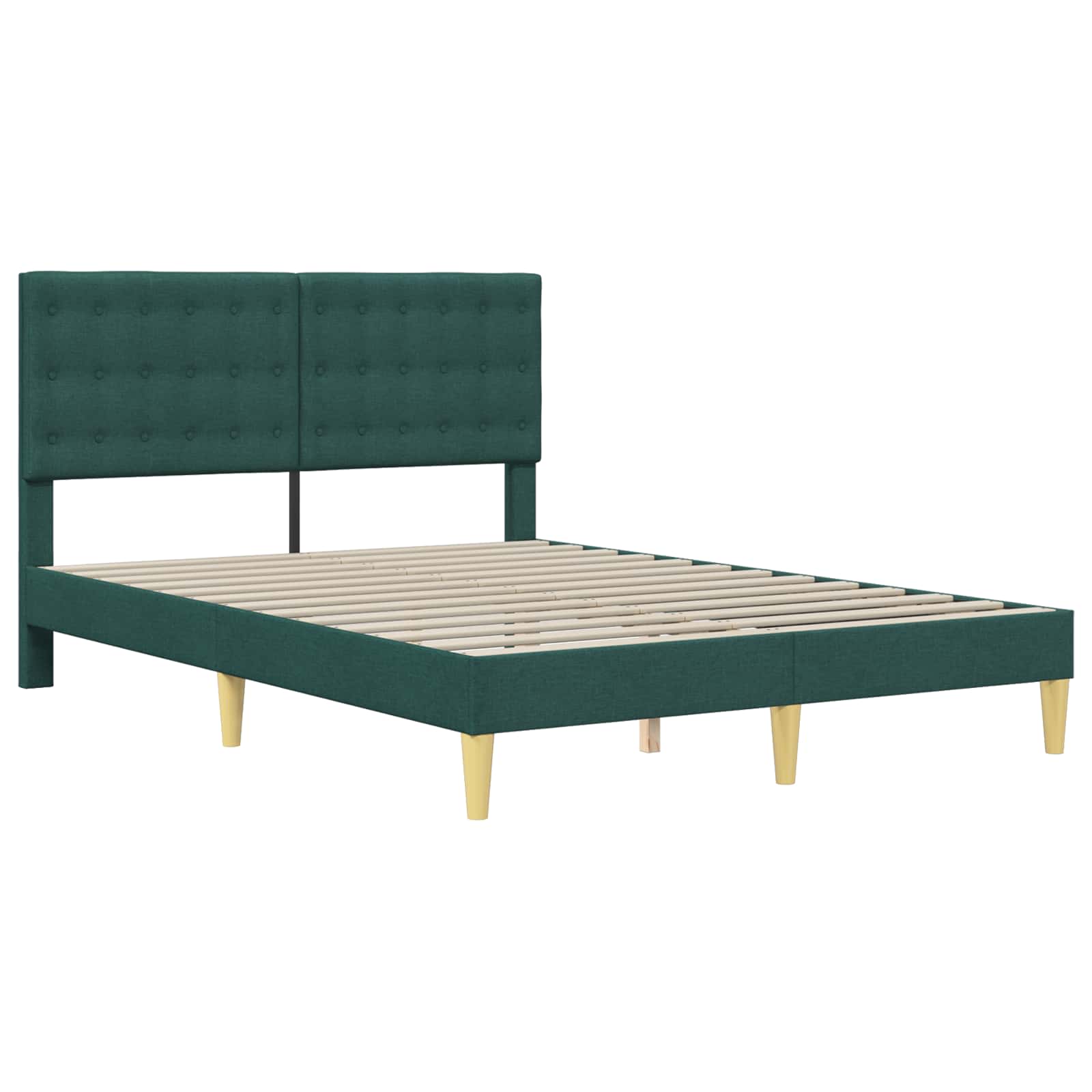 vidaXL Ramka łóżka Z zagłówkiem Ciemnozielony 120 x 200 cm tkanina