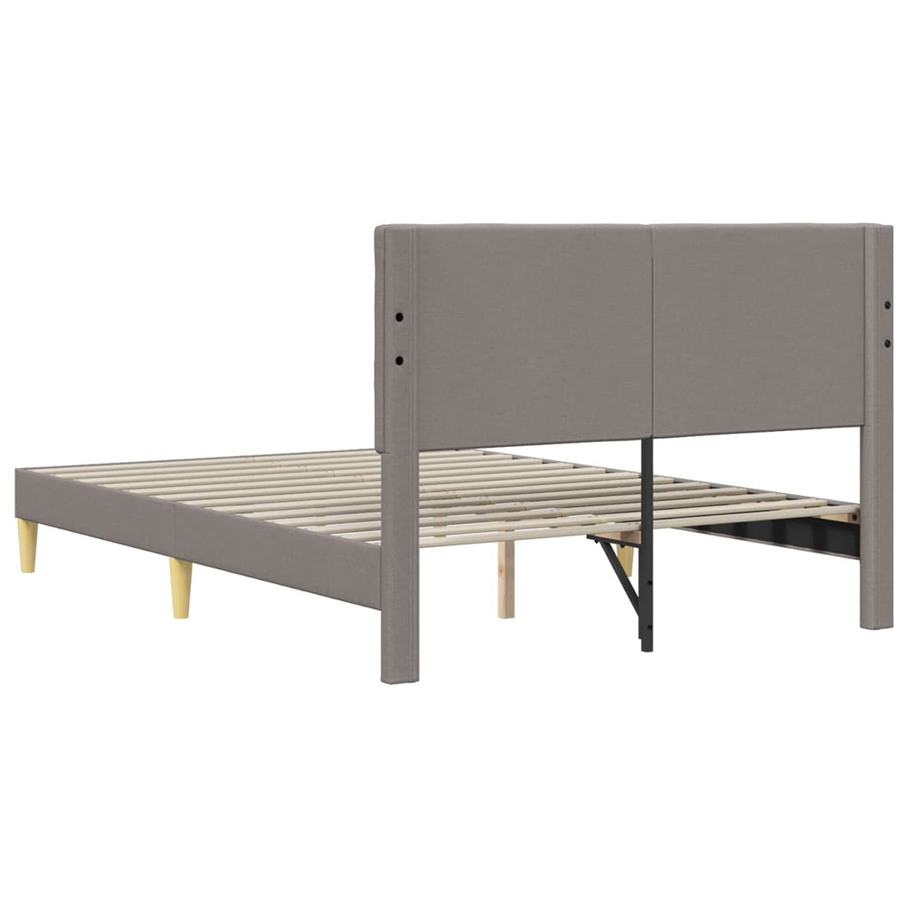 vidaXL Ramka łóżka Z zagłówkiem Ciemnoszary 120 x 200 cm tkanina