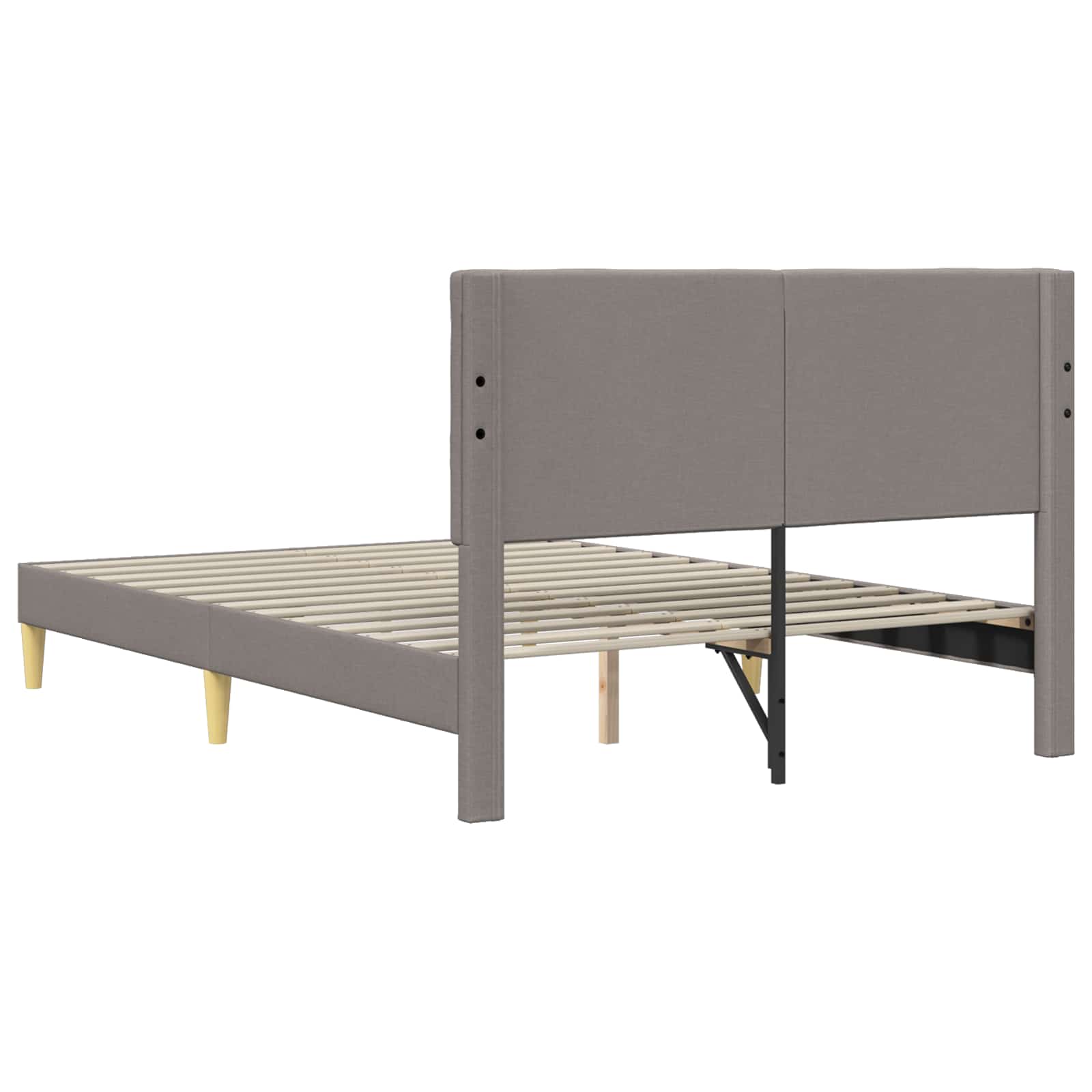 vidaXL Ramka łóżka Z zagłówkiem Ciemnoszary 120 x 200 cm tkanina