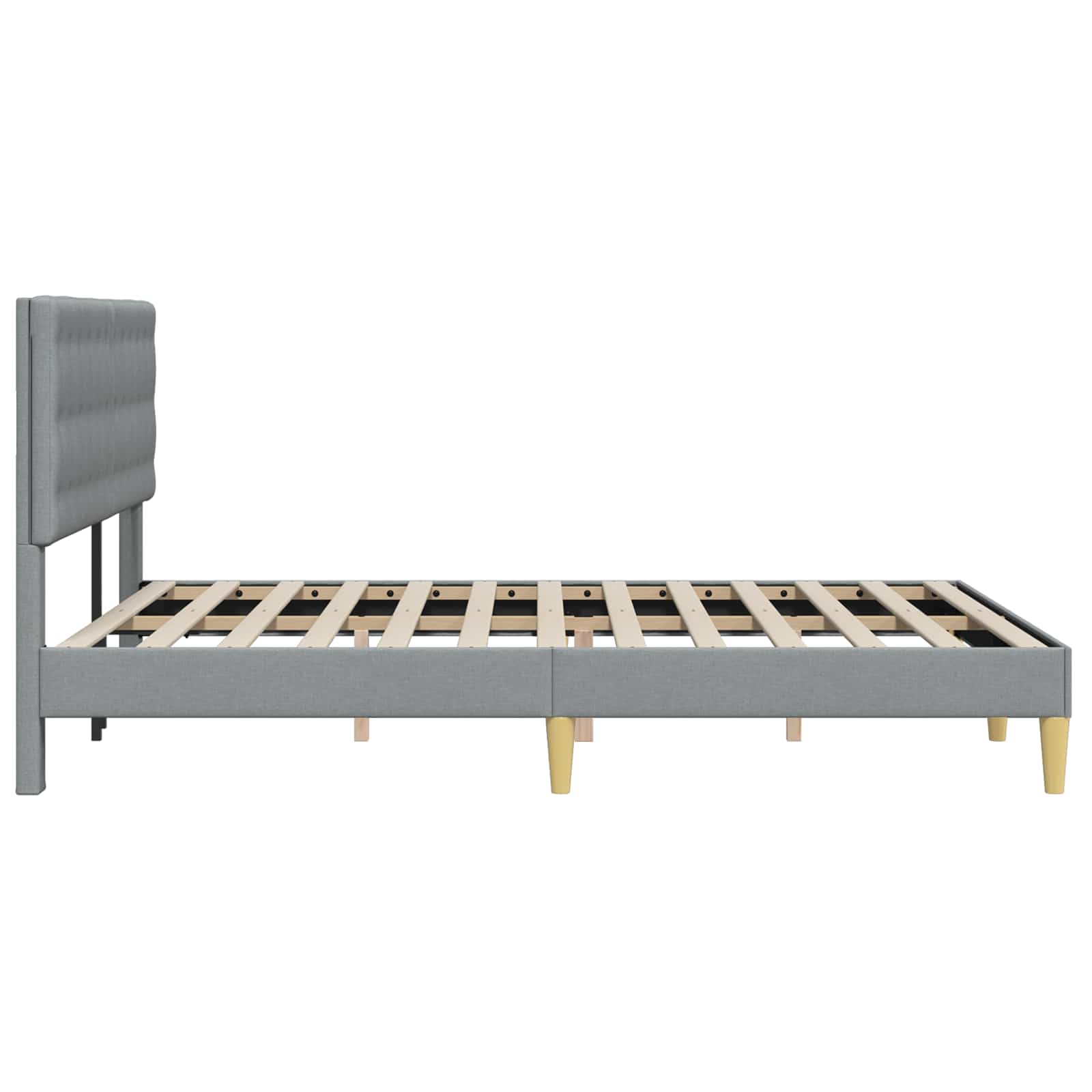 vidaXL Ramka łóżka Z zagłówkiem jasnoszary 140 x 190 cm tkanina