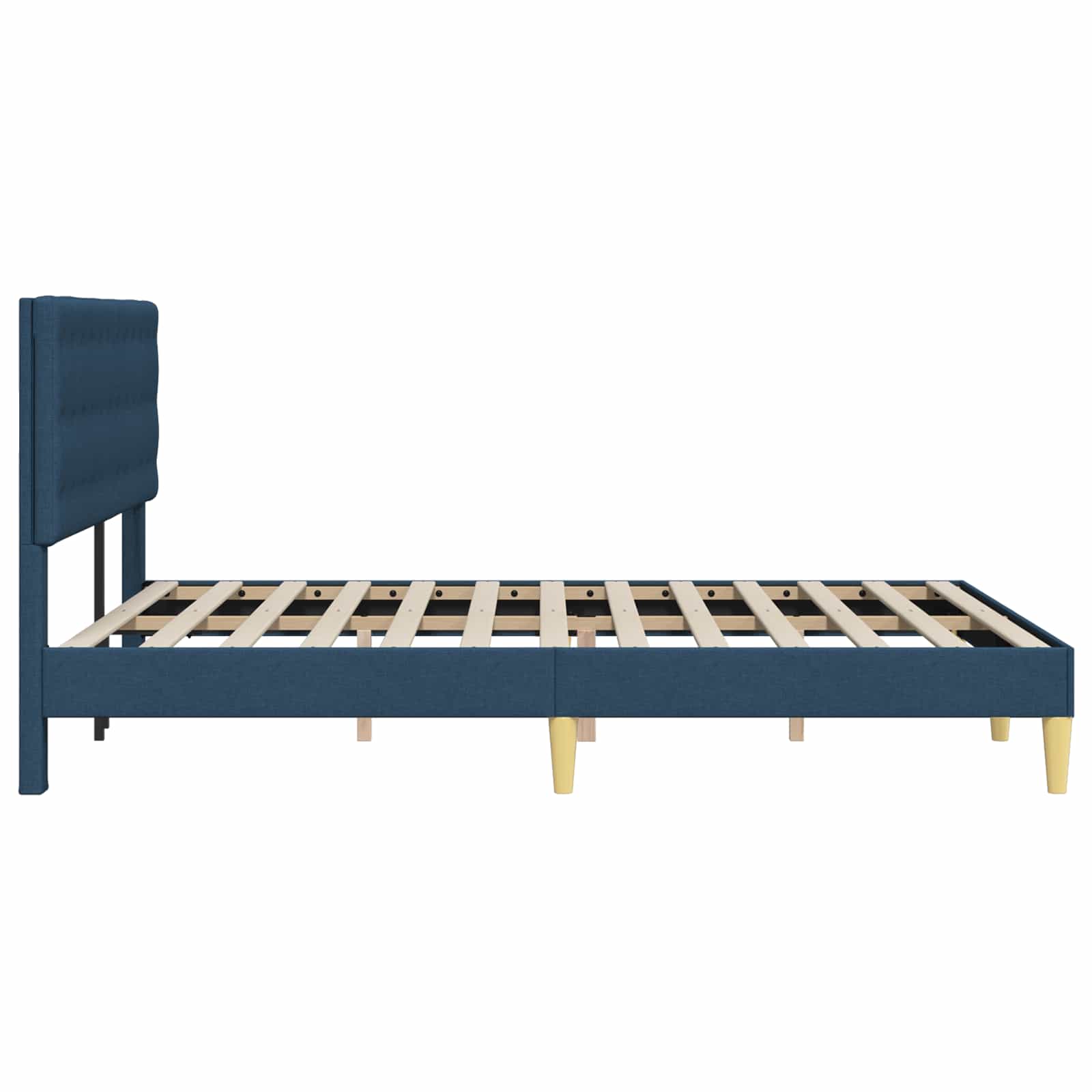 vidaXL Ramka łóżka Z zagłówkiem niebieski 160 x 200 cm tkanina