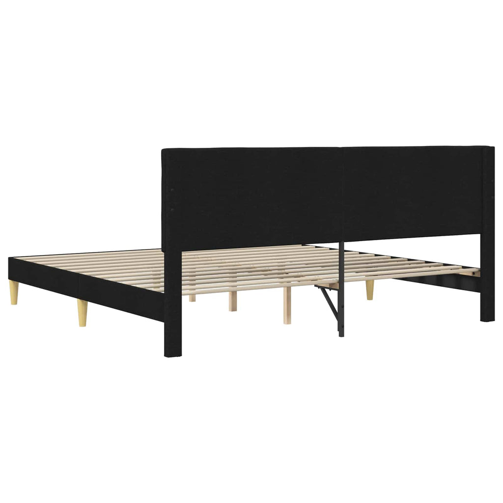 vidaXL Ramka łóżka Z zagłówkiem Czarny 180 x 200 cm tkanina