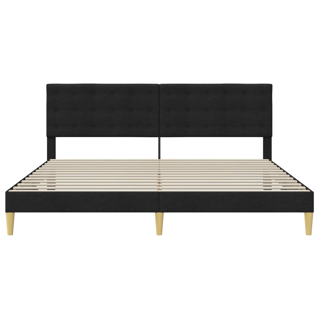 vidaXL Ramka łóżka Z zagłówkiem Czarny 180 x 200 cm tkanina