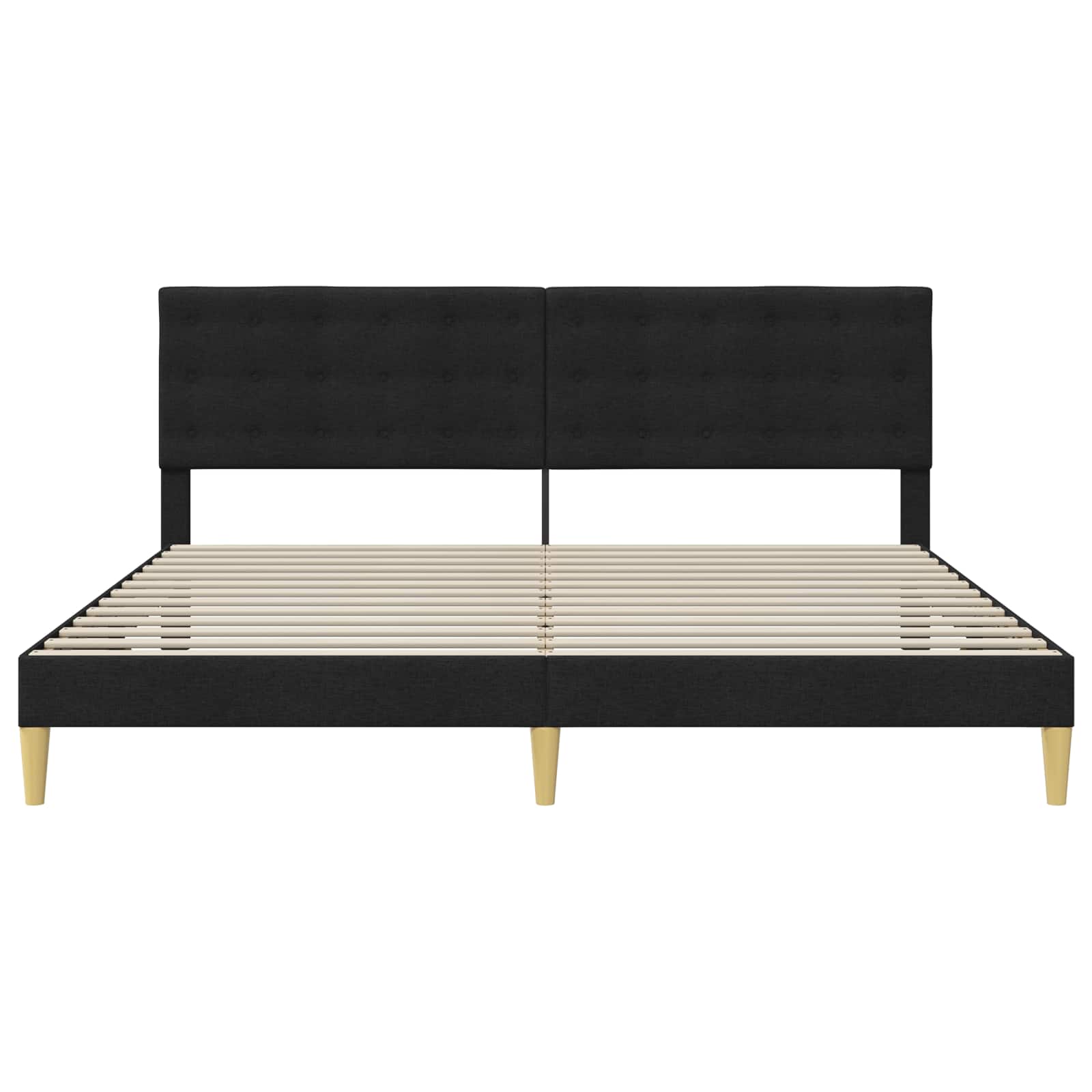 vidaXL Ramka łóżka Z zagłówkiem Czarny 180 x 200 cm tkanina