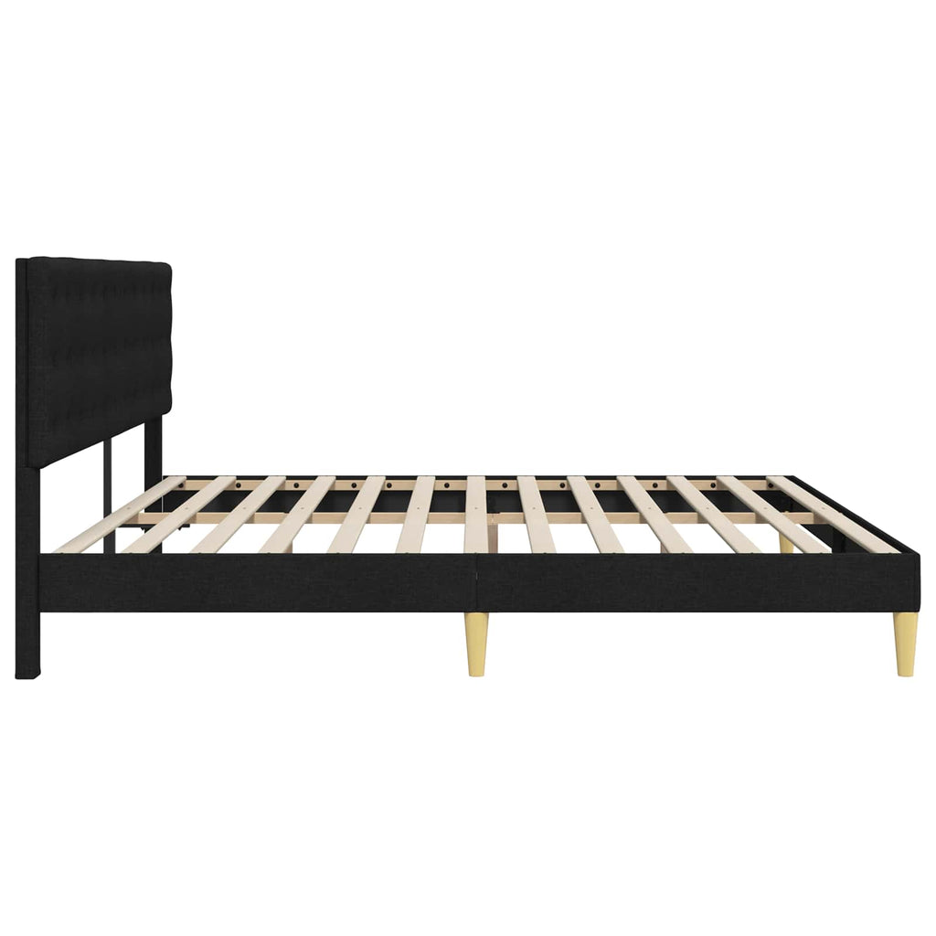 vidaXL Ramka łóżka Z zagłówkiem Czarny 180 x 200 cm tkanina